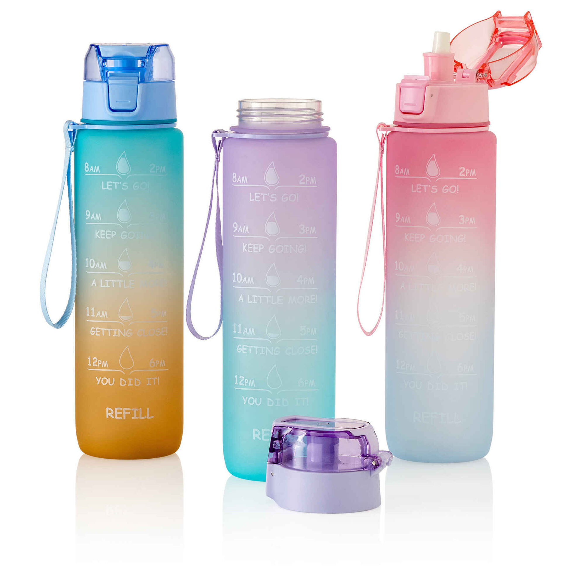 Garrafa Pl&aacute;stico Lil&aacute;s e Azul 1L Colors Kasa