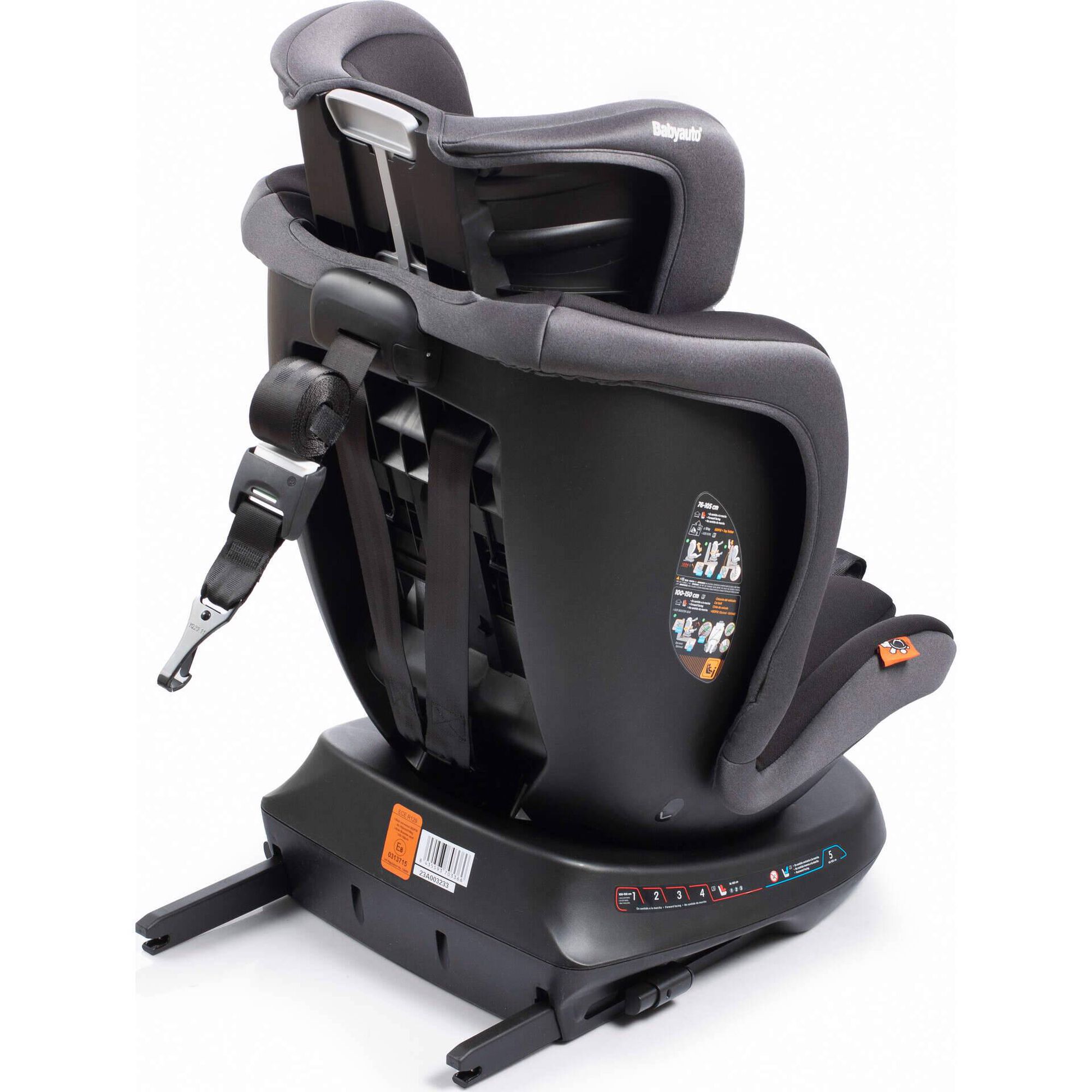 Cadeira Auto I-Size 40-150cm Isofix Rotativa Rodia Fix Cinza Escuro Babyauto