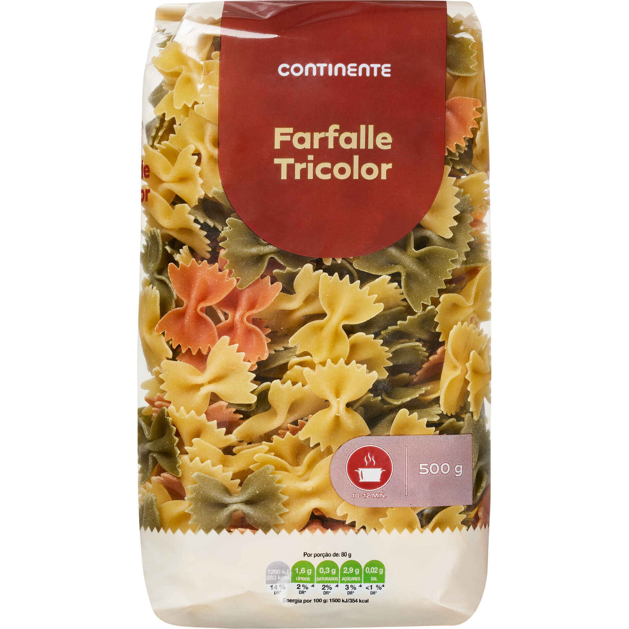 Massa La&ccedil;os Farfalle Tricolor Continente