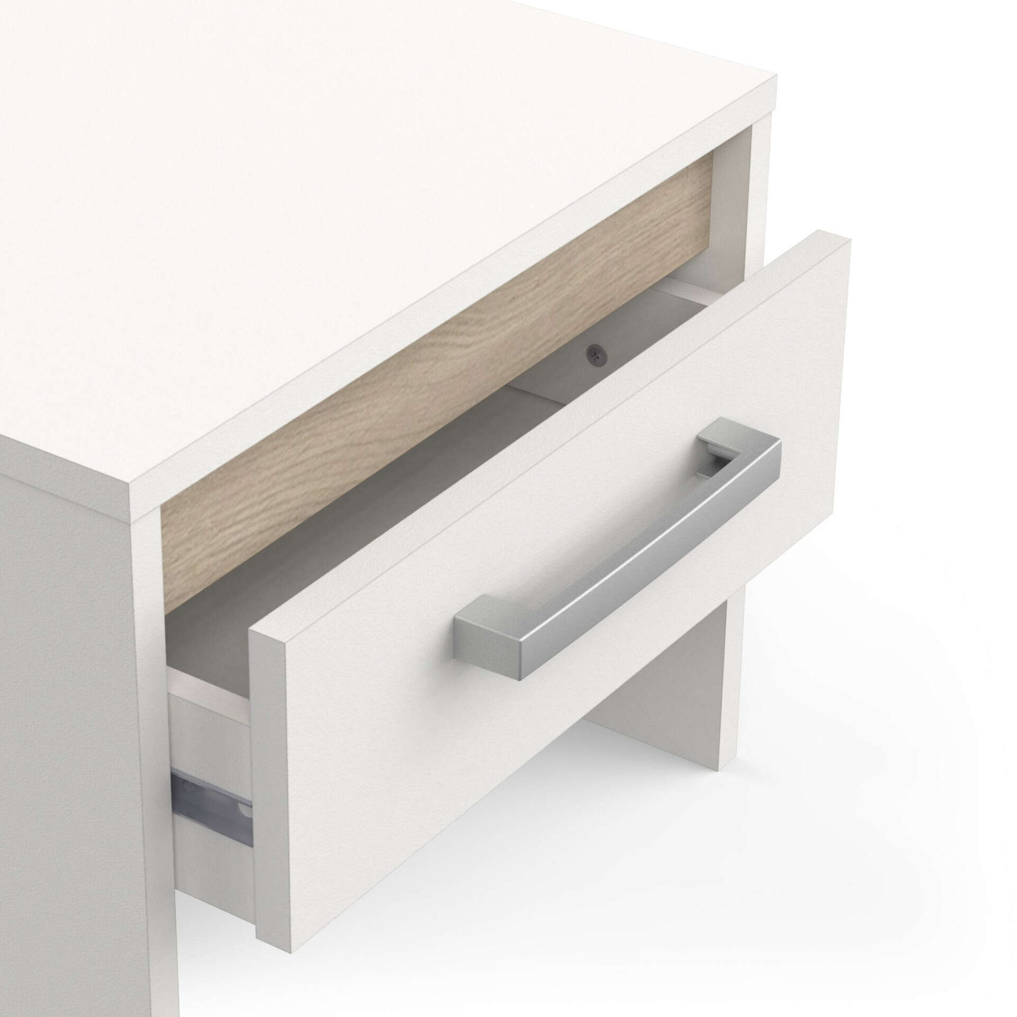 Mesa de cabeceira com gaveta 39x34x32cm Branco Watson