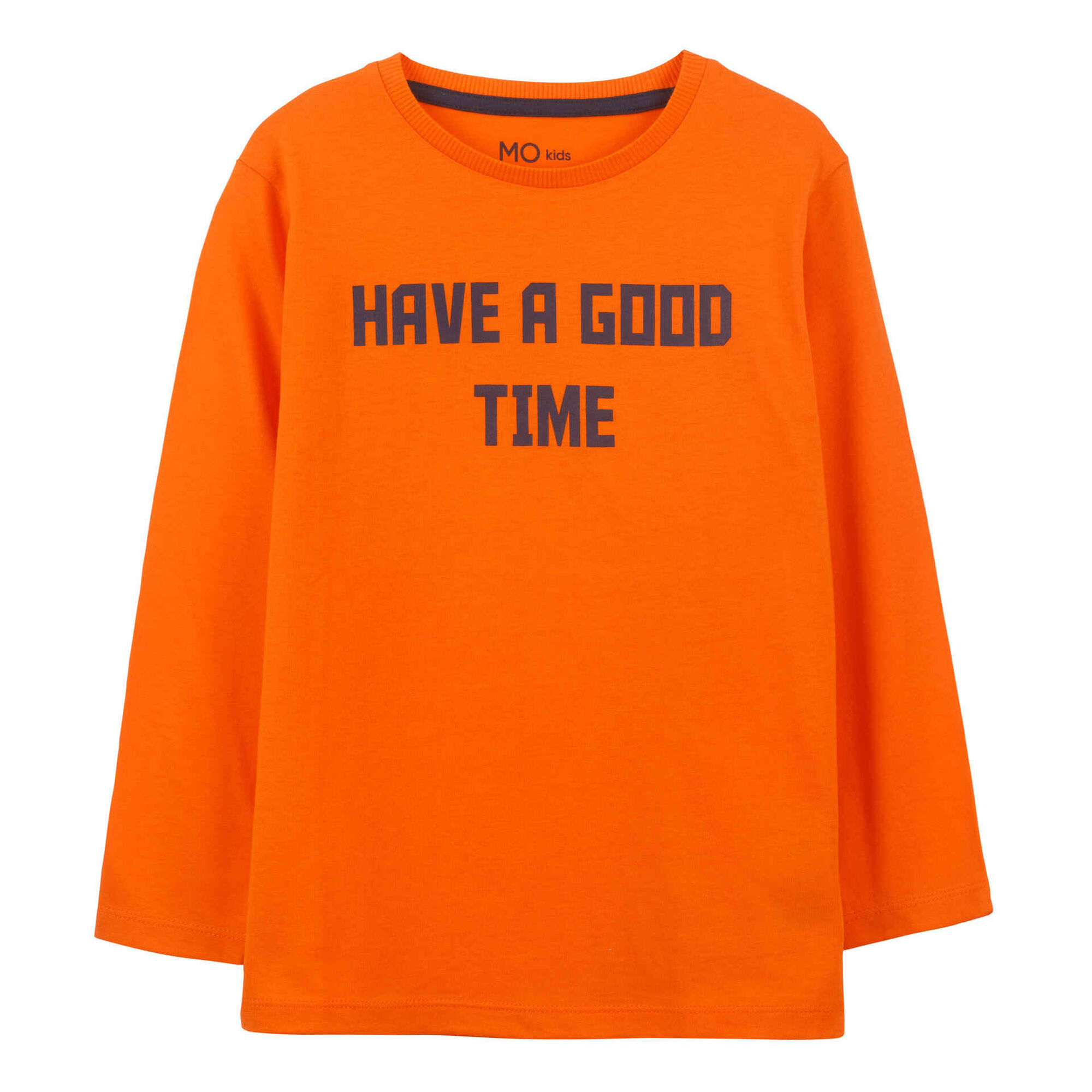 T-shirt Good Time Manga Comprida Algodão Laranja T-shirt Good Time Manga Comprida Algodão Laranja