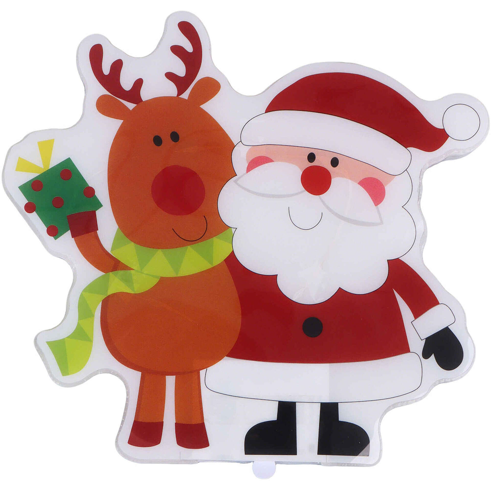 Pai Natal e Rena Sticker Janela com Luz