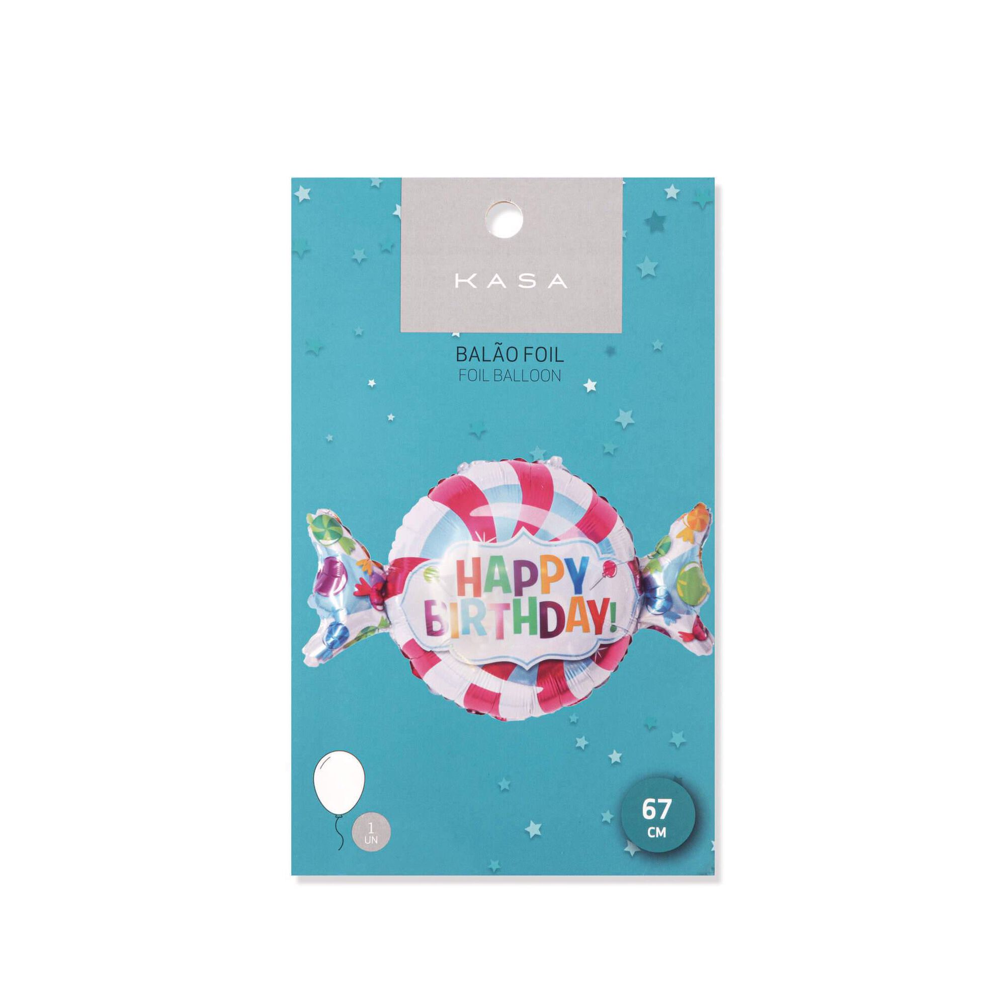 Balão Foil Happy Birthday Candy 67cm