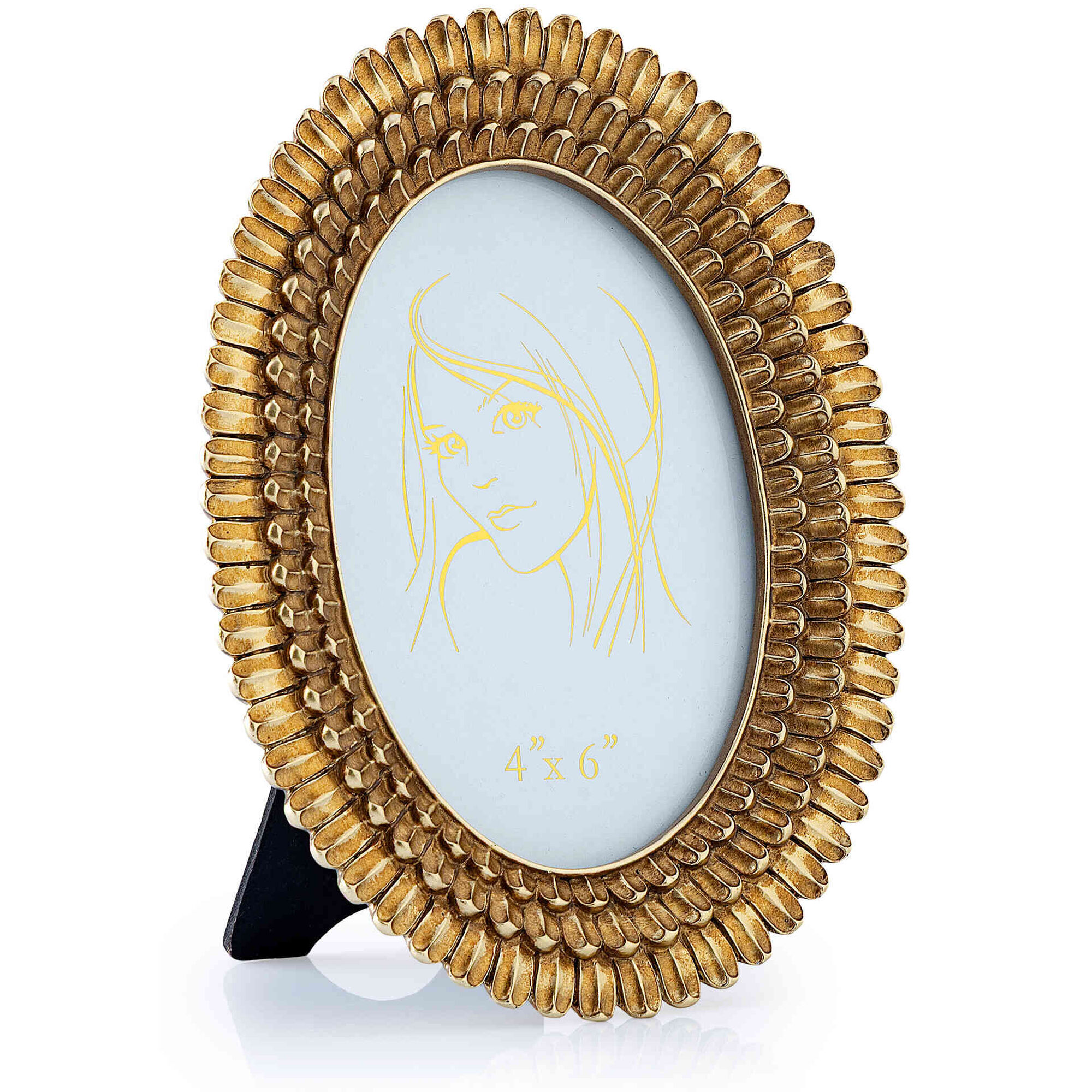 Moldura Oval Dourada Kasa