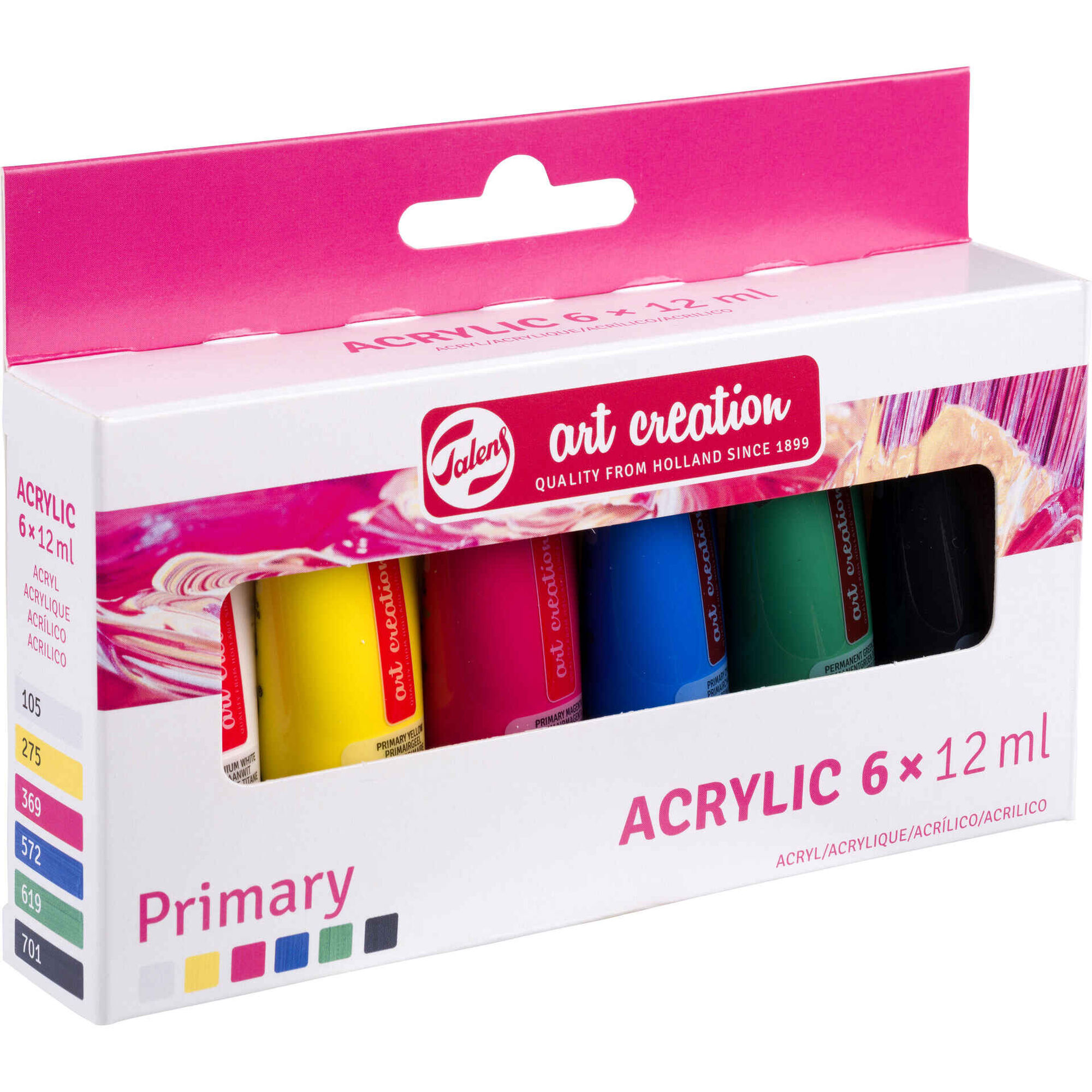 Tinta Acr&iacute;lica Art Creation Tons Prim&aacute;rios 12ml Talens