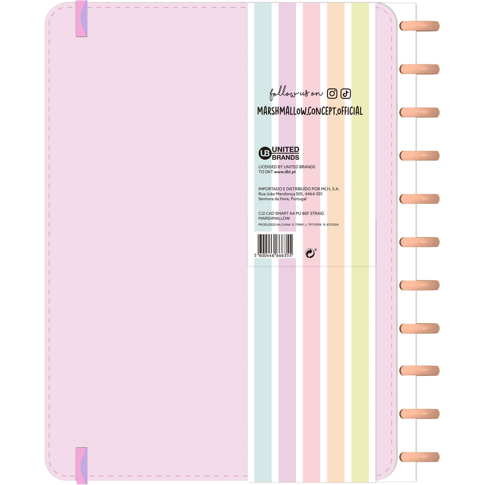 Caderno Smart Espiral A4 Pautado (v&aacute;rias cores) Marshmallow