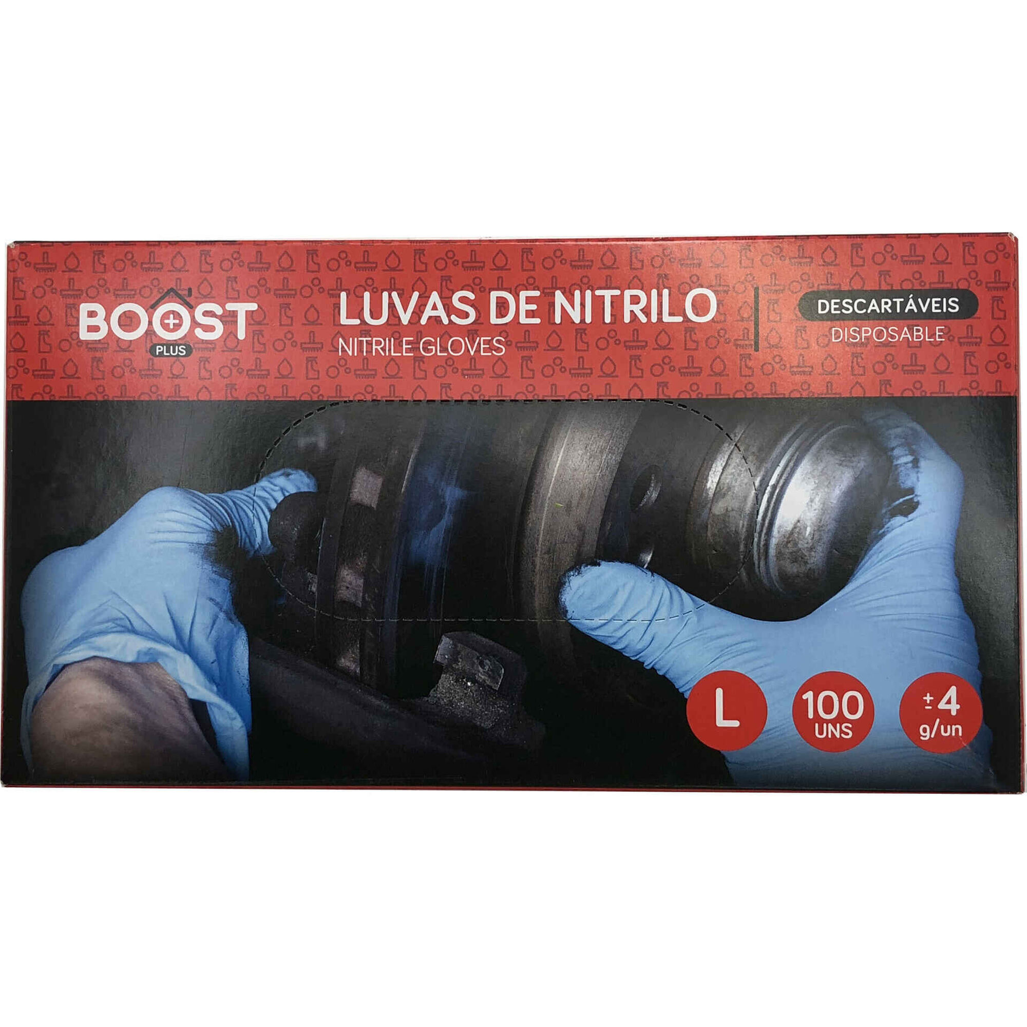 Conjunto 100 Luvas Descart&aacute;veis Boost