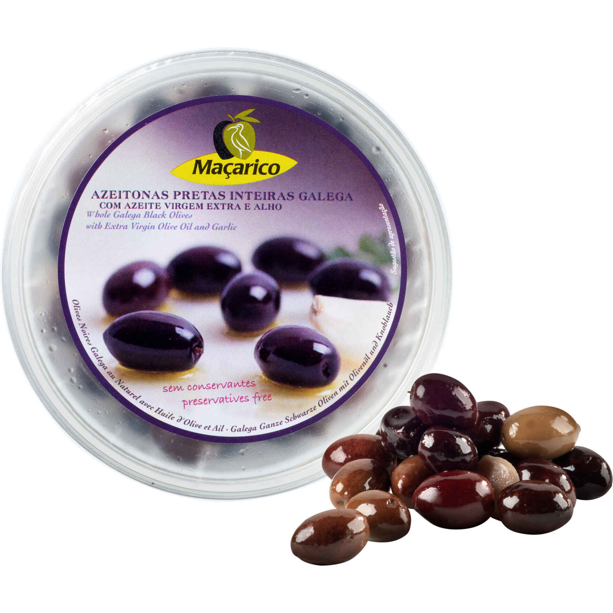 Azeitona Preta Galega Azeite e Alho Ma&ccedil;arico