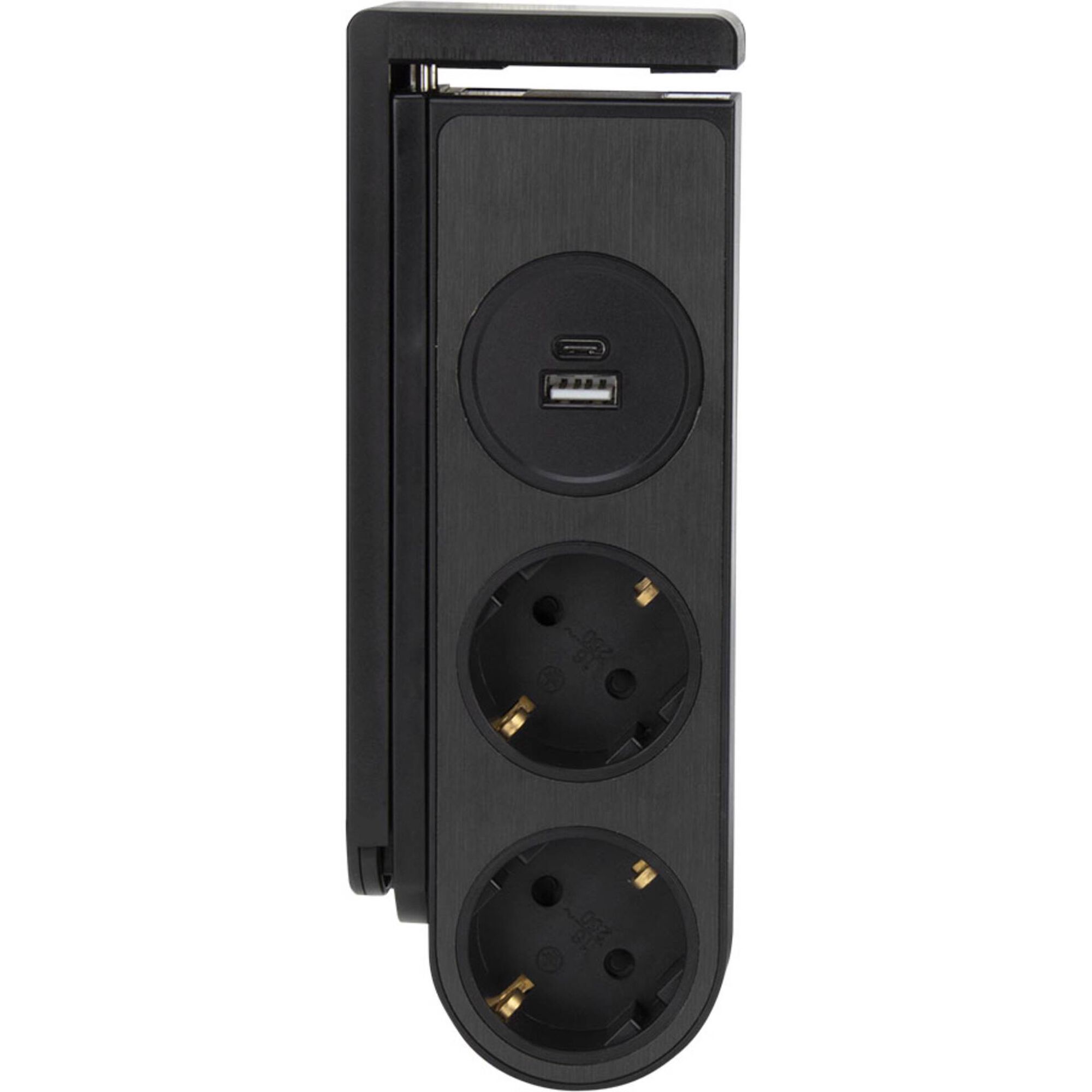 Bloco Clip 2 Tomadas com USB 1,5m Preto Boost