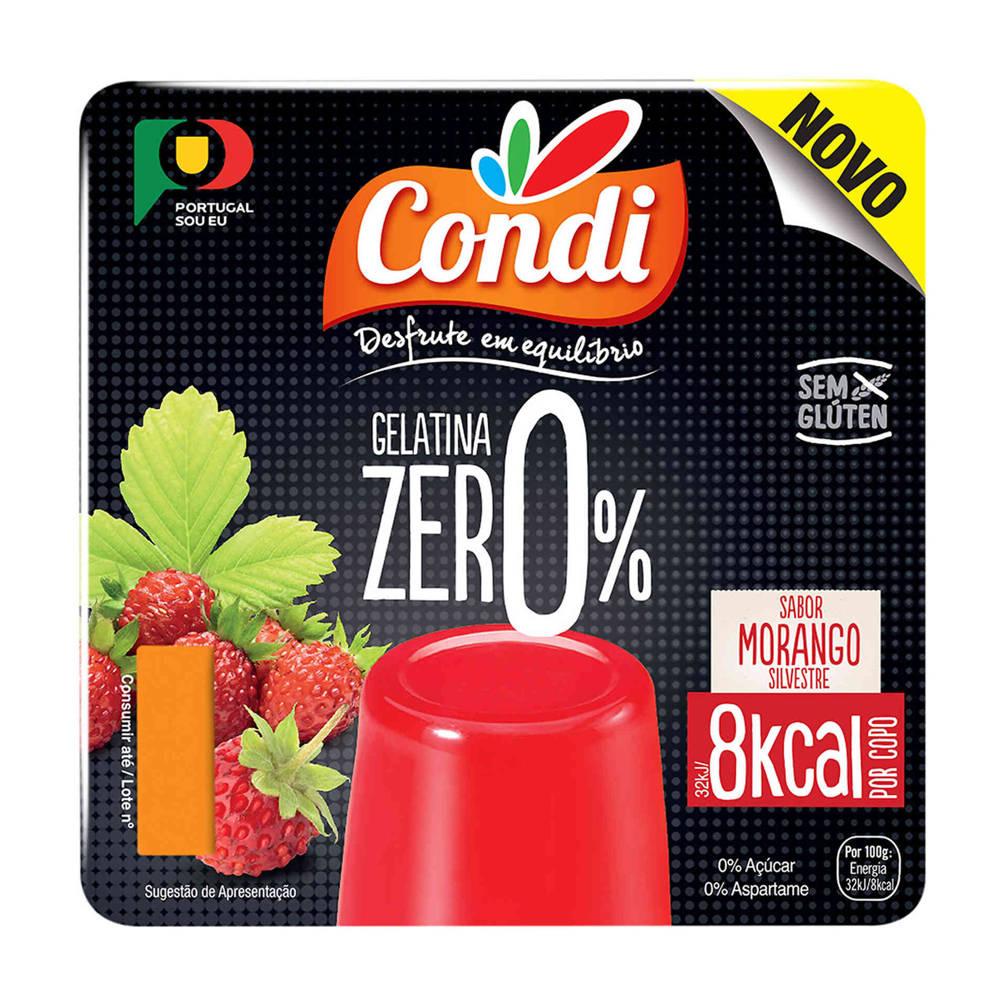 Gelatina Pronta Morango sem Açúcar