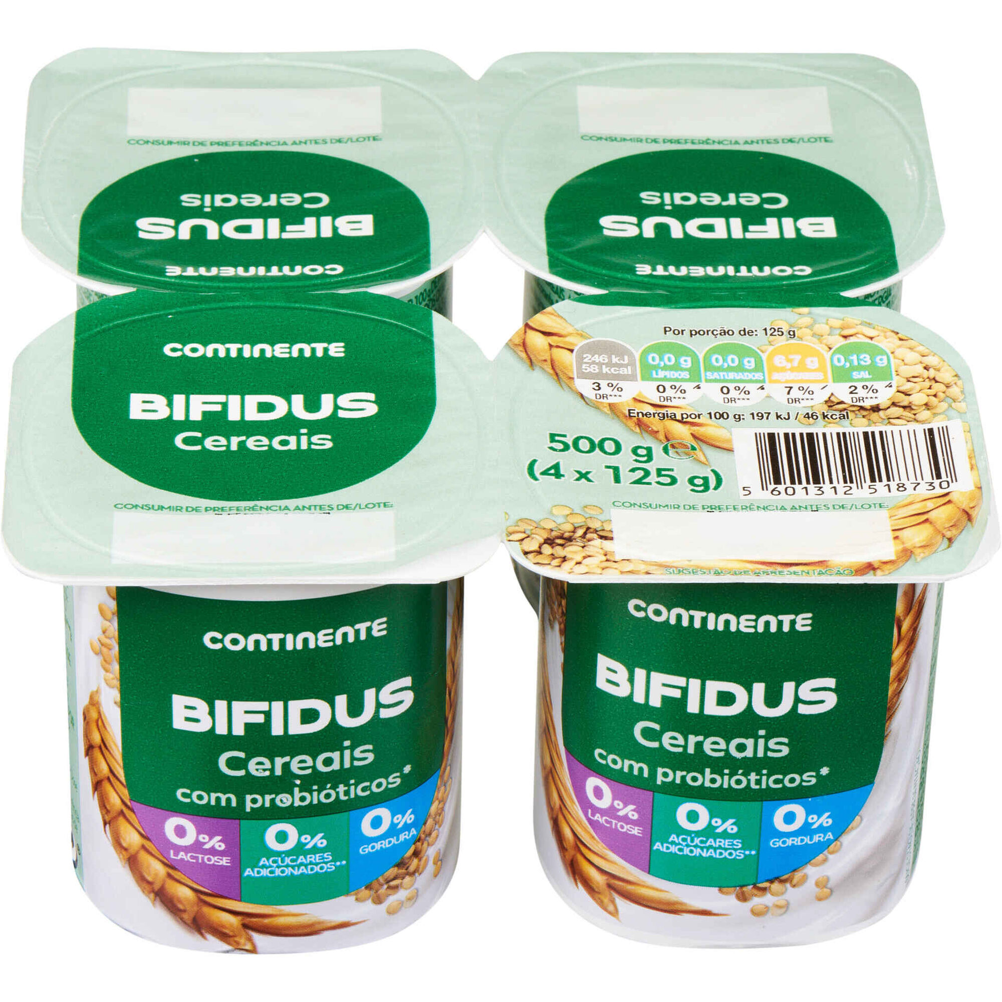 Iogurte Bifidus Triplo 0% Cereais Continente