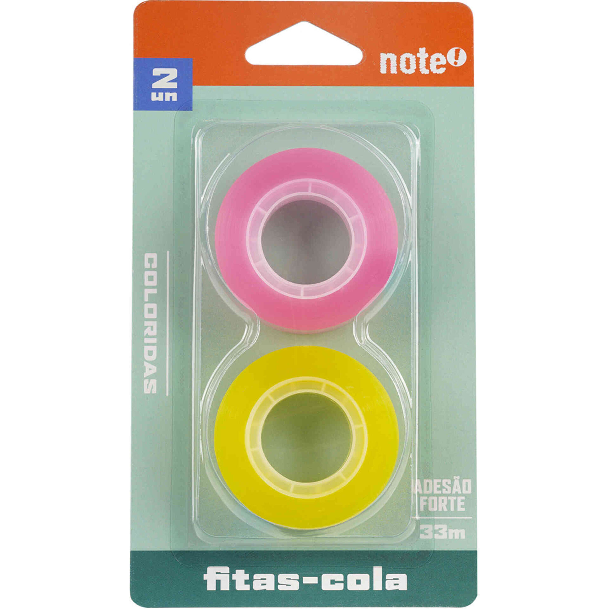 Conjunto 2 Fitas-Cola 18mm Coloridas Note!