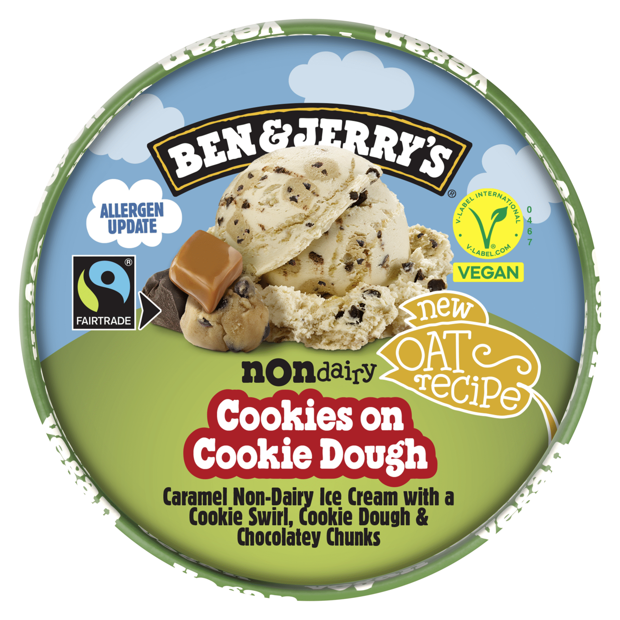 Gelado Cookies com Cookie Dough Vegan sem Lactose Gelado Cookies com Cookie Dough Vegan sem Lactose