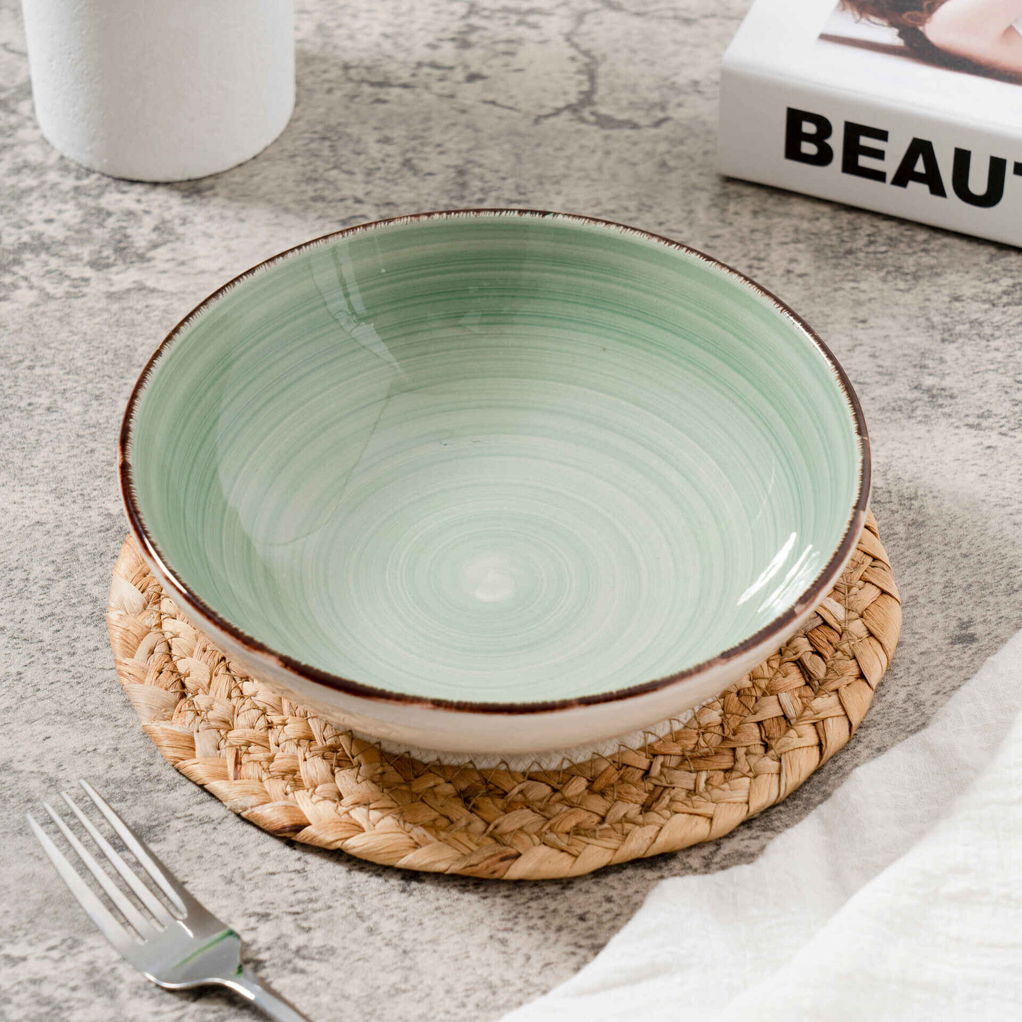 Prato Sopa Handpainted Verde Arouca