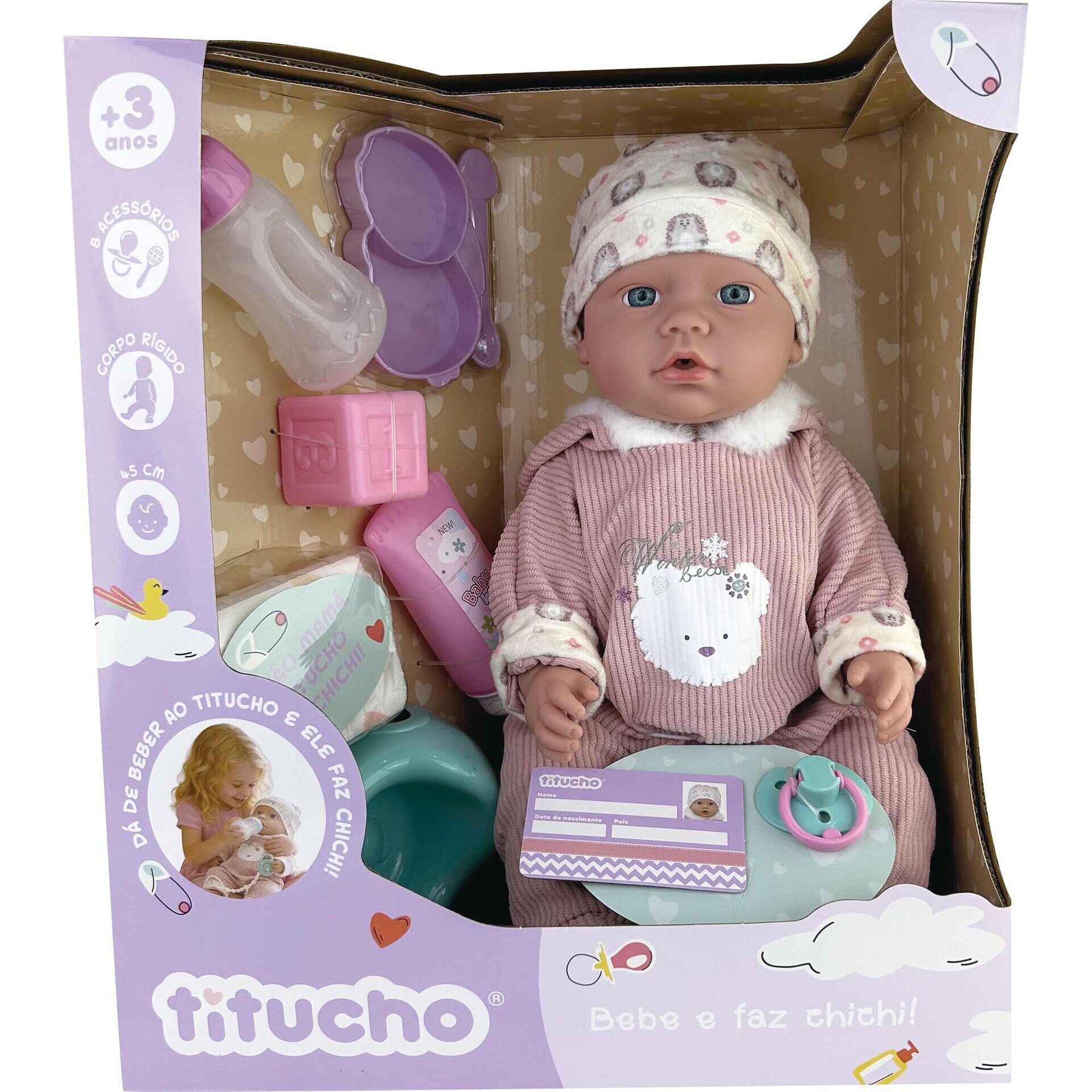 Zoko Titucho - Beb&eacute; 45cm Bebe e Faz Chichi