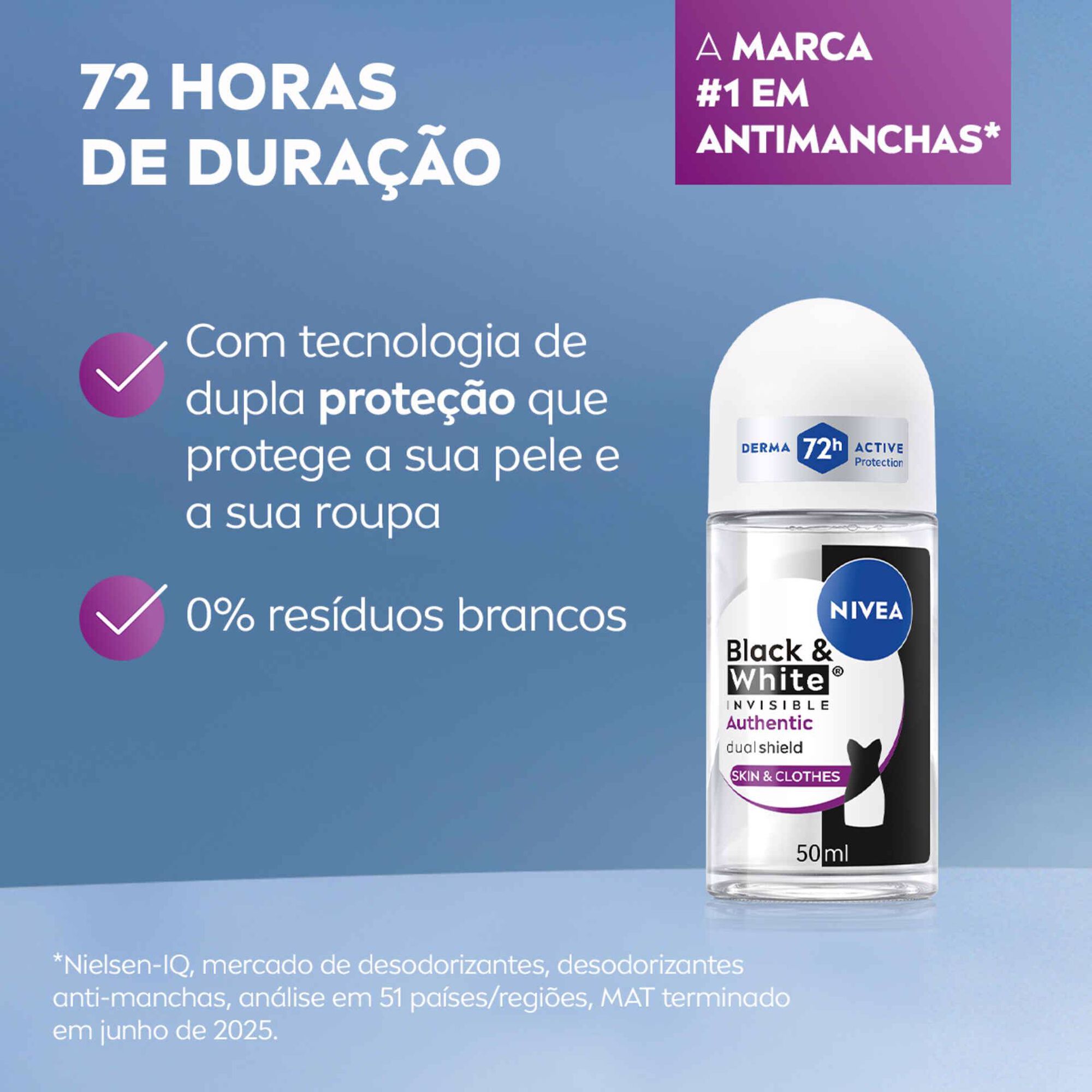 Desodorizante Roll On Black&White Authentic Nivea