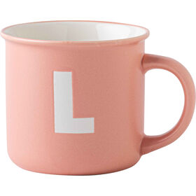 Caneca 360ml Letra L Rosa Kasa