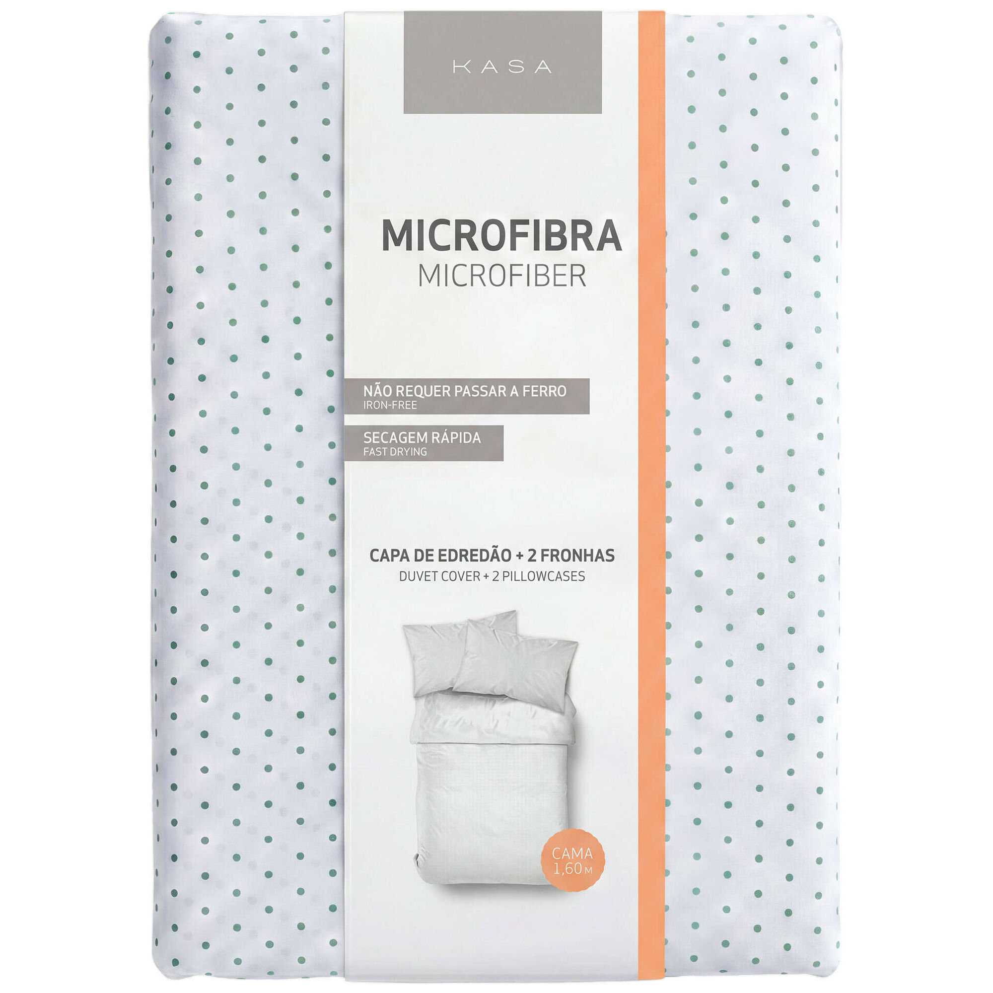 Conjunto Capa Edred&atilde;o Microfibra Pintas Verde