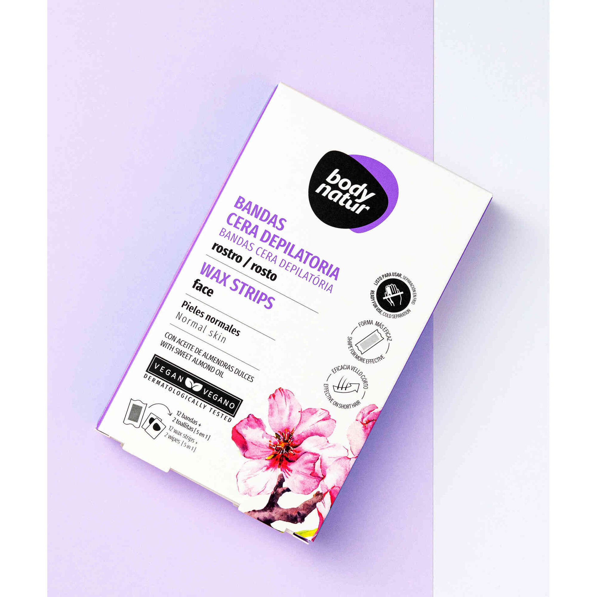 Bandas Depilat&oacute;rias Cera Rosto e Toalhitas Body Natur
