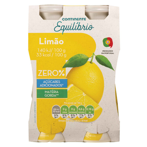 Iogurte Líquido Magro Limão Continente Equilíbrio