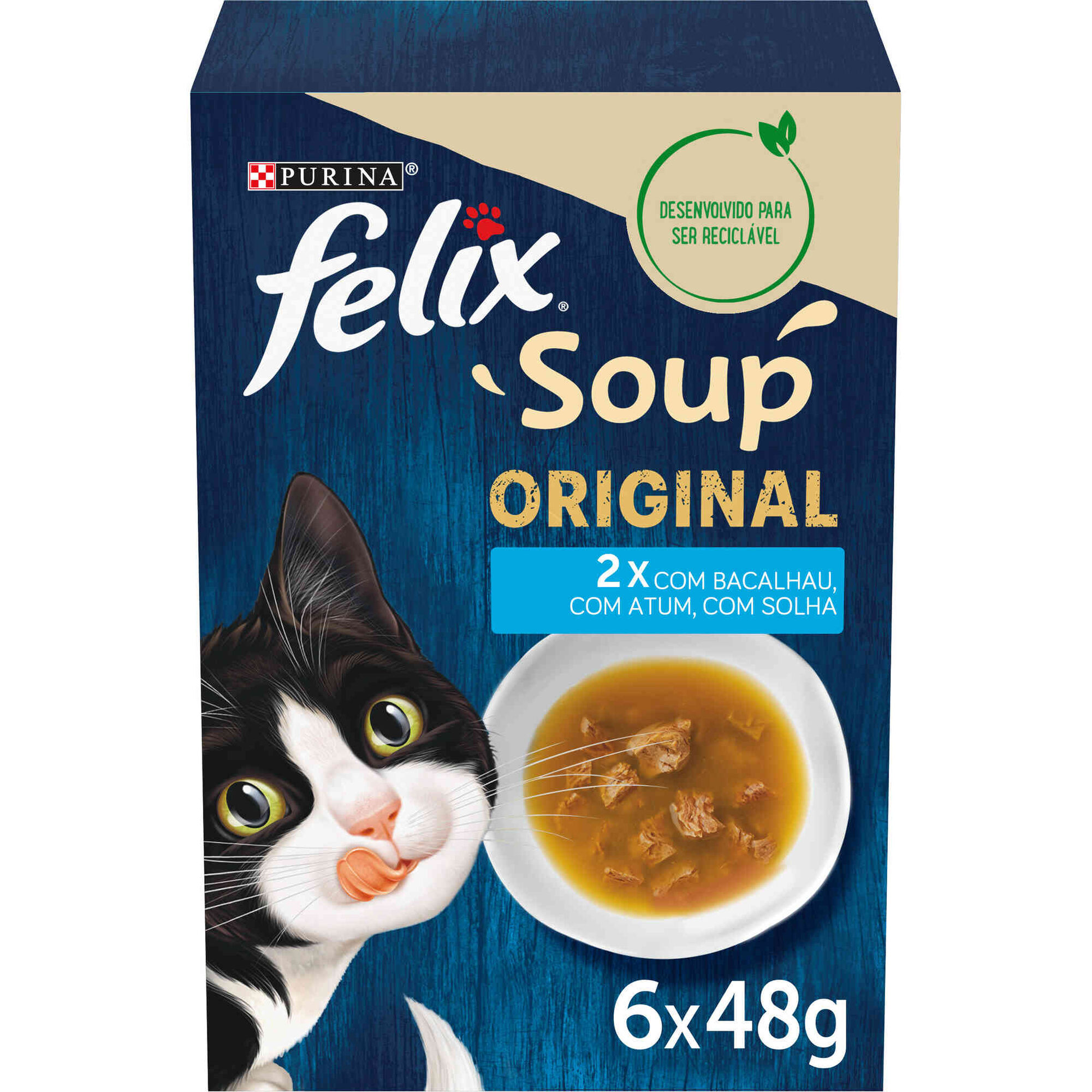 Comida Húmida para Gato Adulto Soup Original Seleção Peixe Saquetas