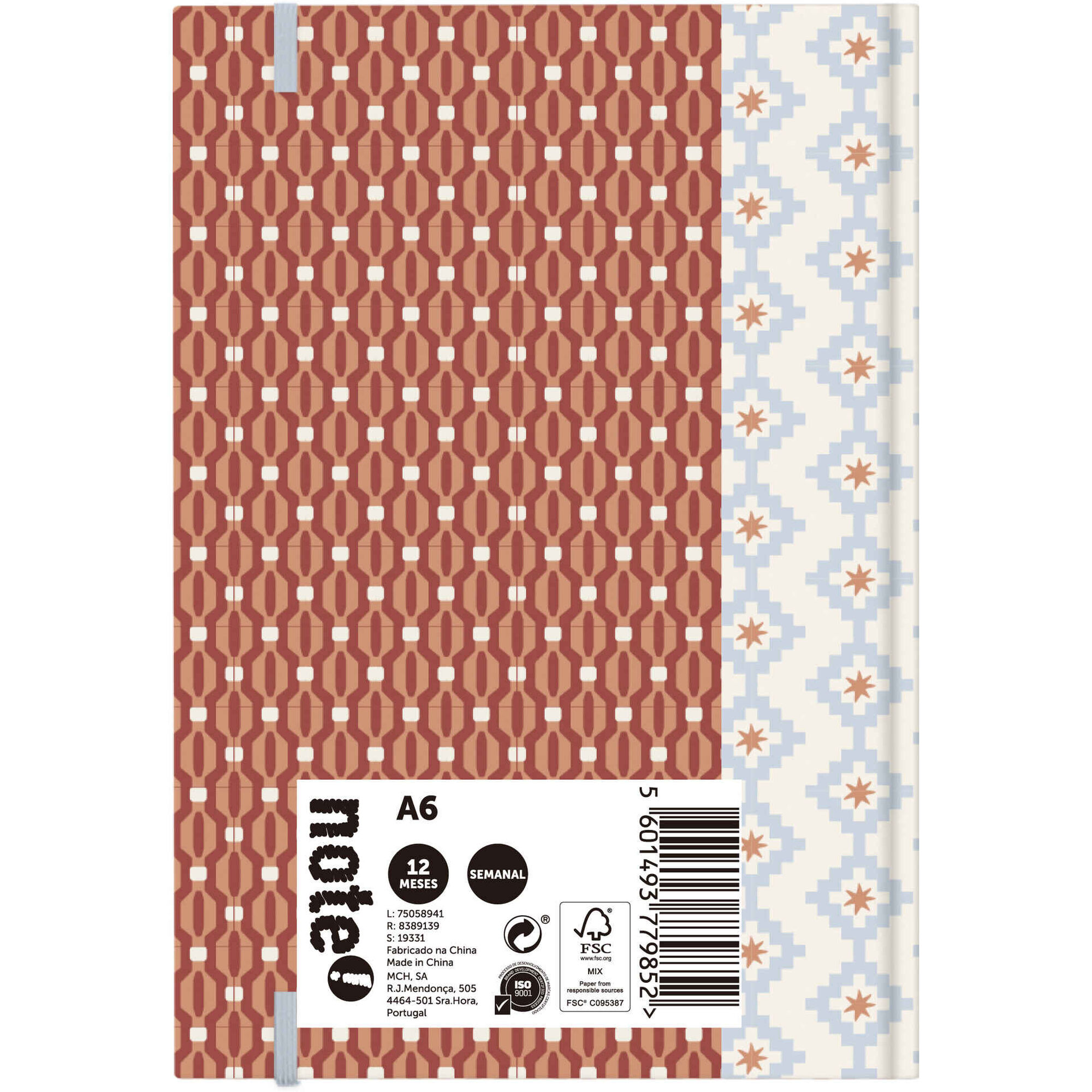 Agenda A6 2026 12 Meses (várias cores)