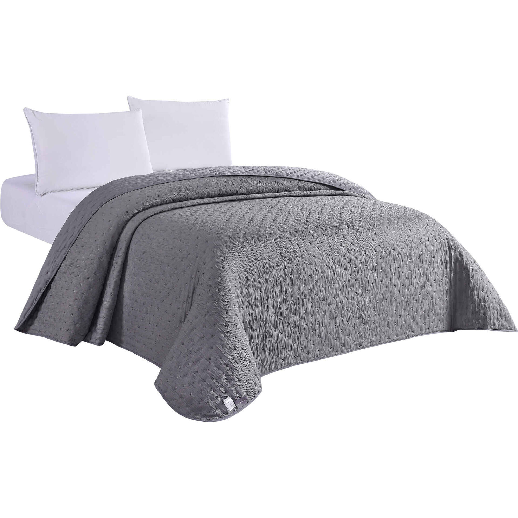 Colcha Washed 220x240cm Cinza