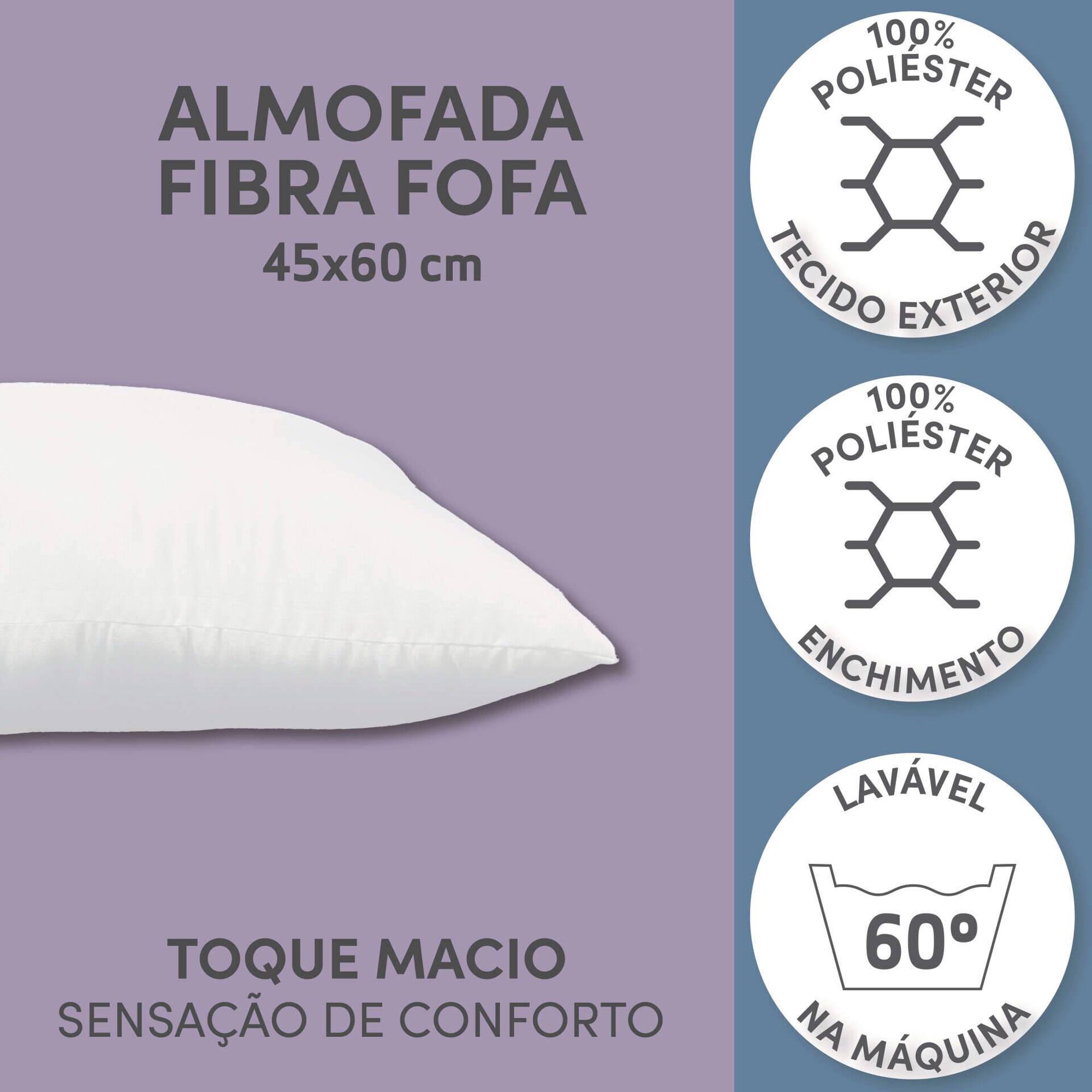 Almofada Fibra Baixa Macia 45x60cm