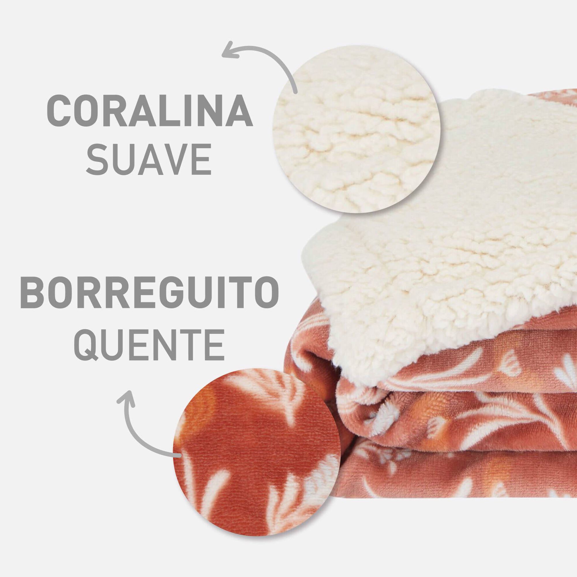 Manta Borreguito 130x160cm Rosa Plantópia