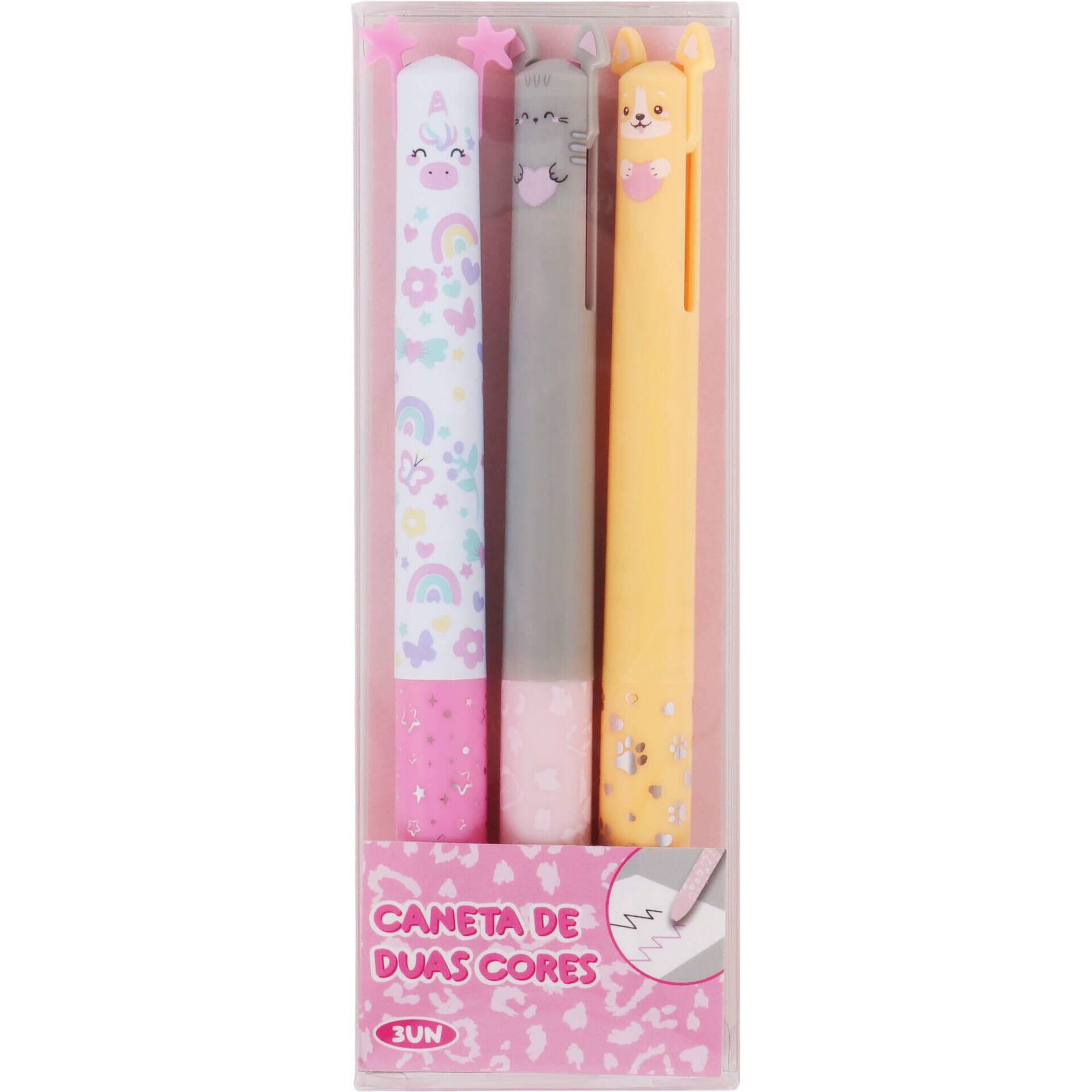 Canetas Apag&aacute;veis de 2 Cores (v&aacute;rios modelos)