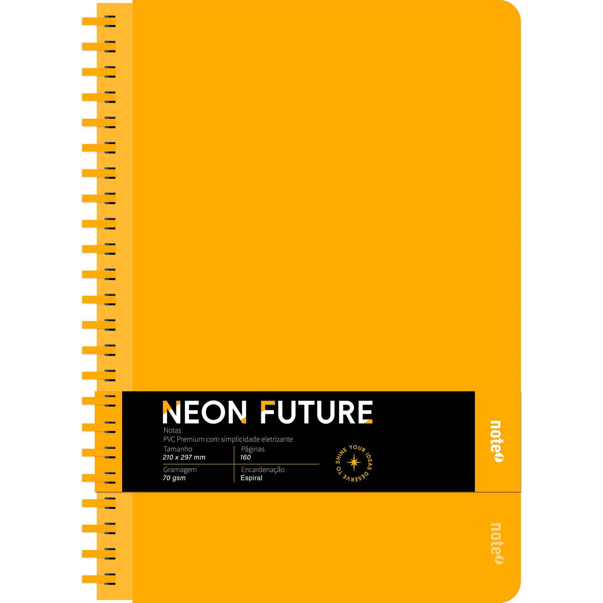Caderno A4 Neon Quadriculado (v&aacute;rias cores) Note!