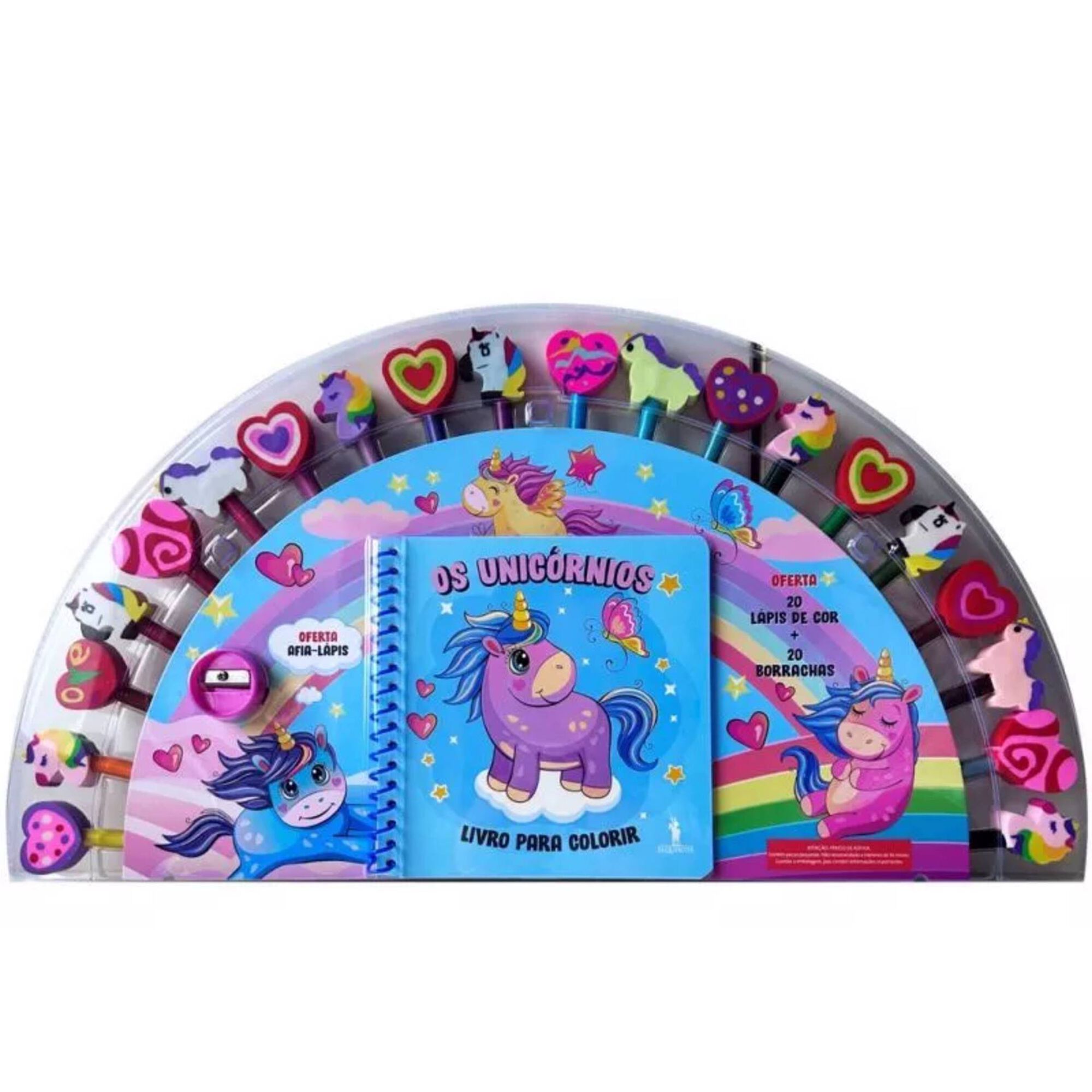 Os Unicórnios - Livro para Colorir com 20 lápis + 20 borrachas Os Unicórnios - Livro para Colorir com 20 lápis + 20 borrachas