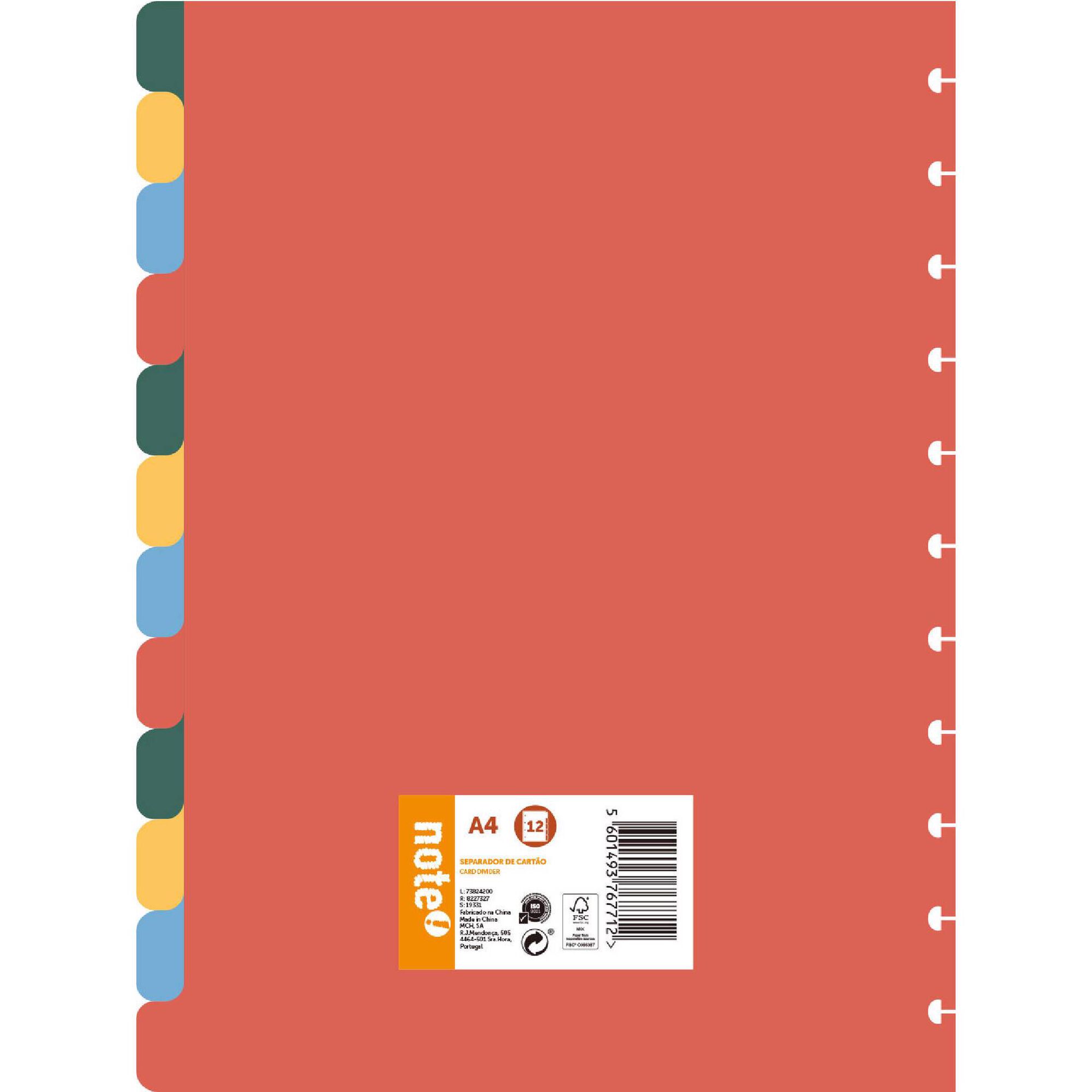 Separador 12 Divisórias A4 Cartão