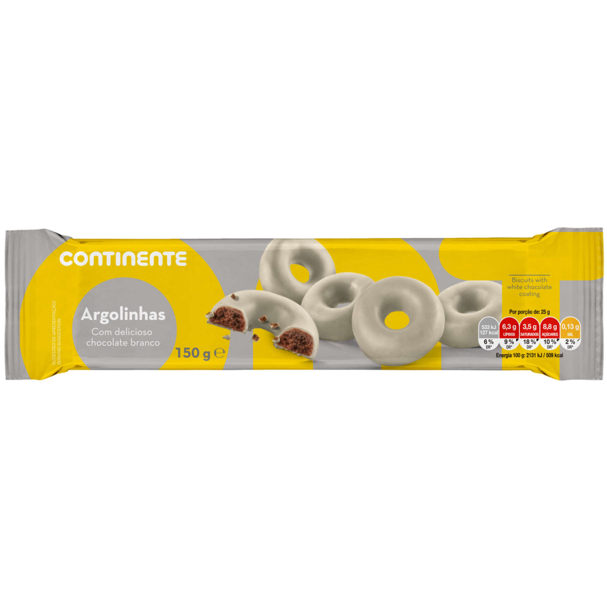 Bolachas Argolinhas com Cobertura Chocolate Branco Bolachas Argolinhas com Cobertura Chocolate Branco