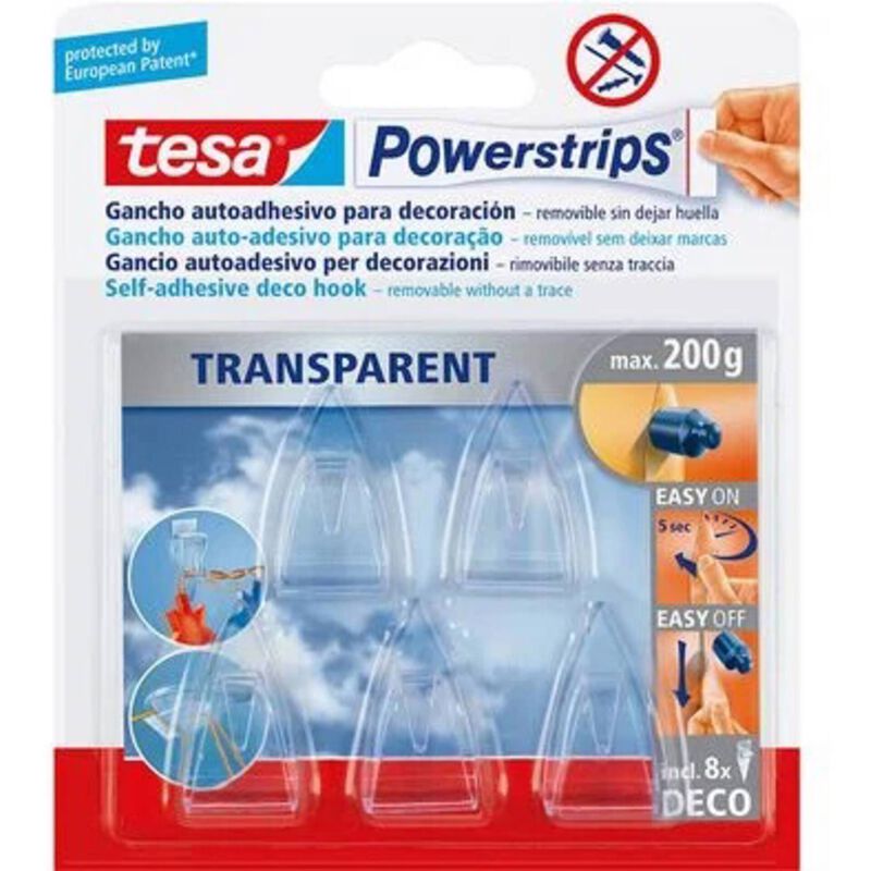 Ganchos Transparentes para Decoração Tesa