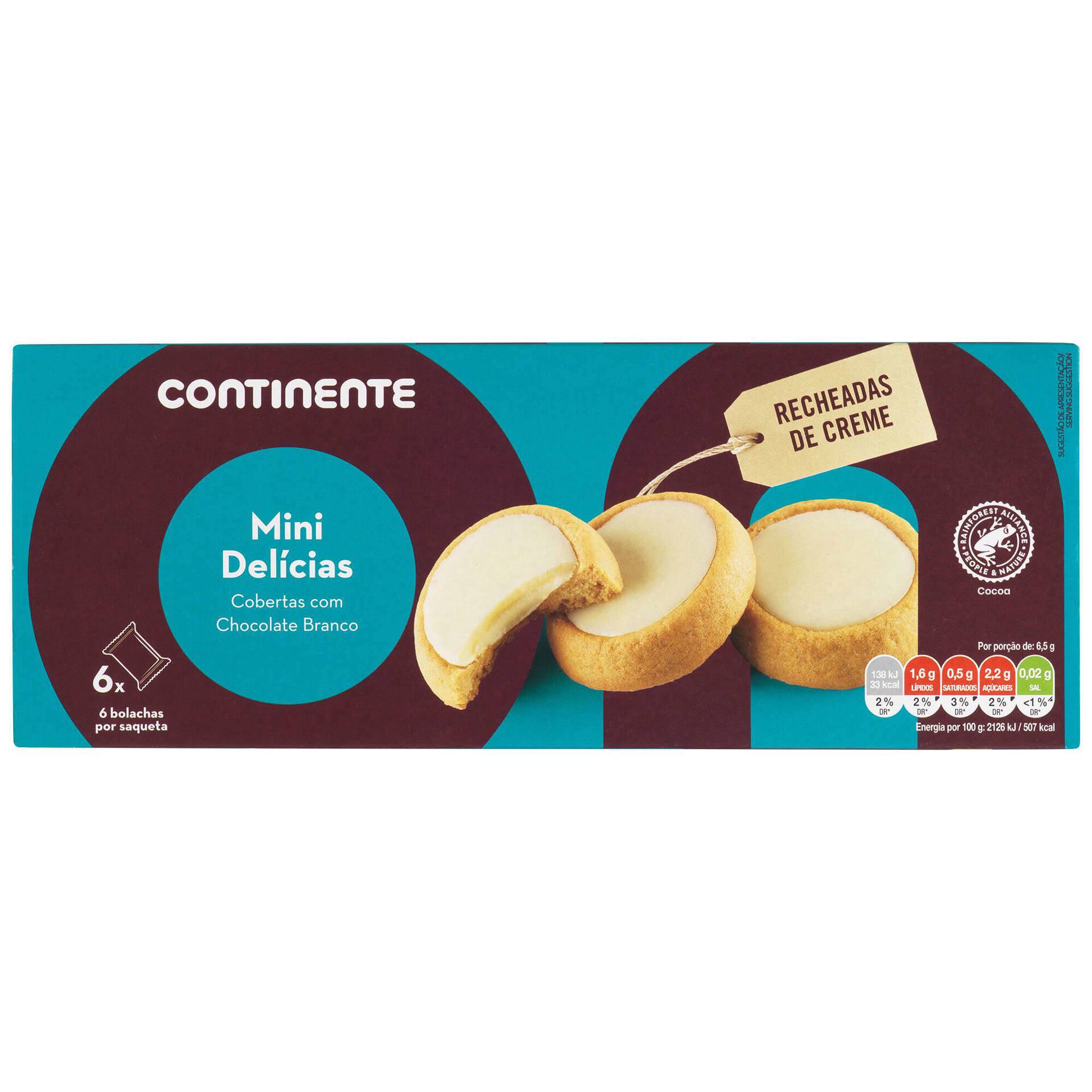 Bolacha Chocolate Recheio Chocolate Branco