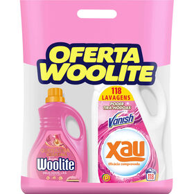 Detergente M&aacute;quina Roupa Tira-N&oacute;doas Xau + Delicados Woolite