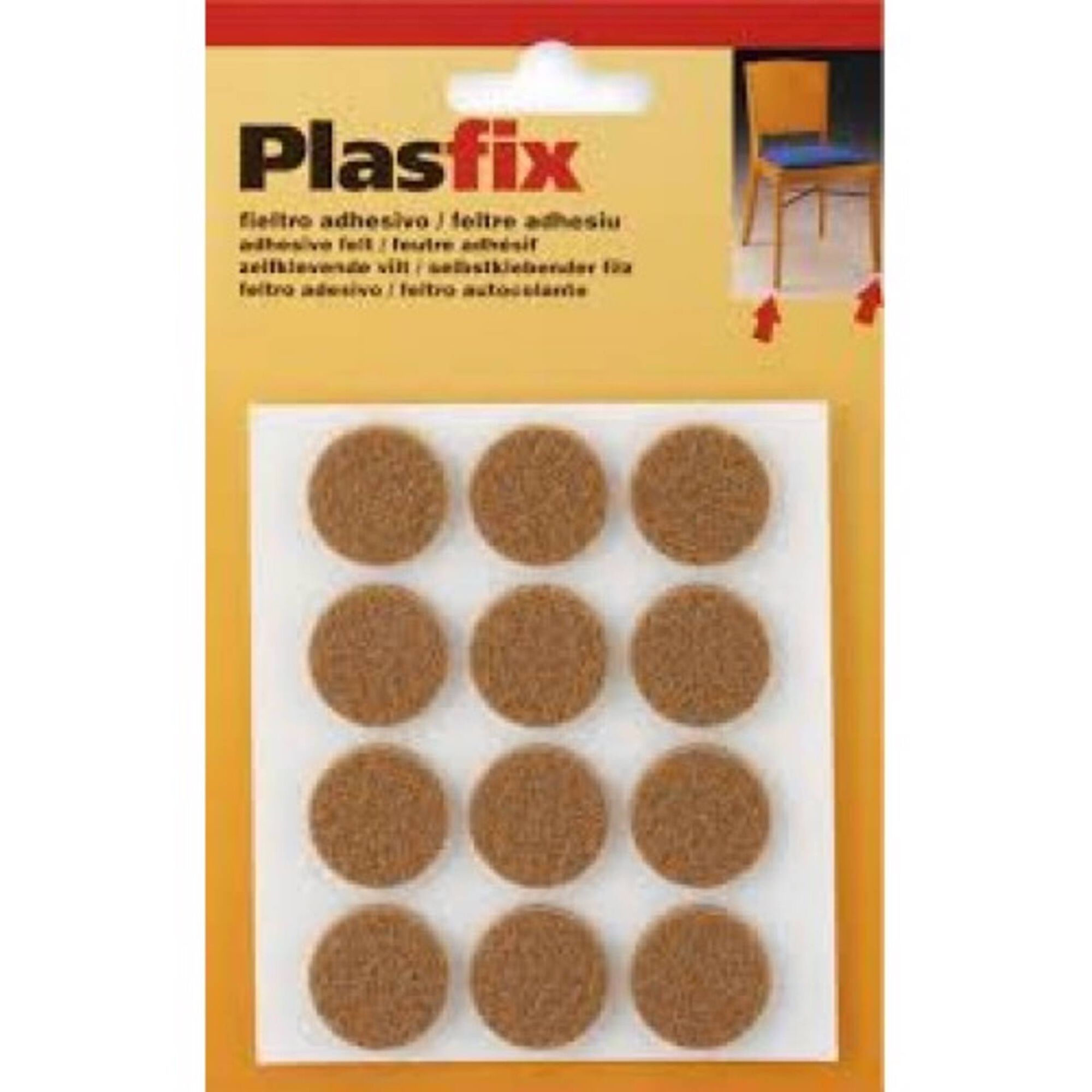 Feltros Adesivos Redondos 22mm Castanhos