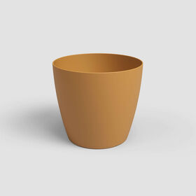 Vaso Redondo Pl&aacute;stico 12cm Mate Amarelo Mel Artevasi
