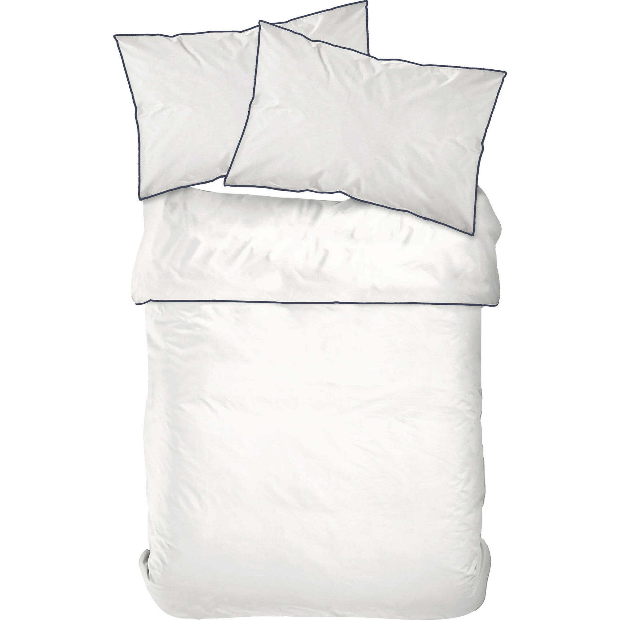 Conjunto Capa Edredão Algodão 240x220cm Branco Contorno Azul Conjunto Capa Edredão Algodão 240x220cm Branco Contorno Azul