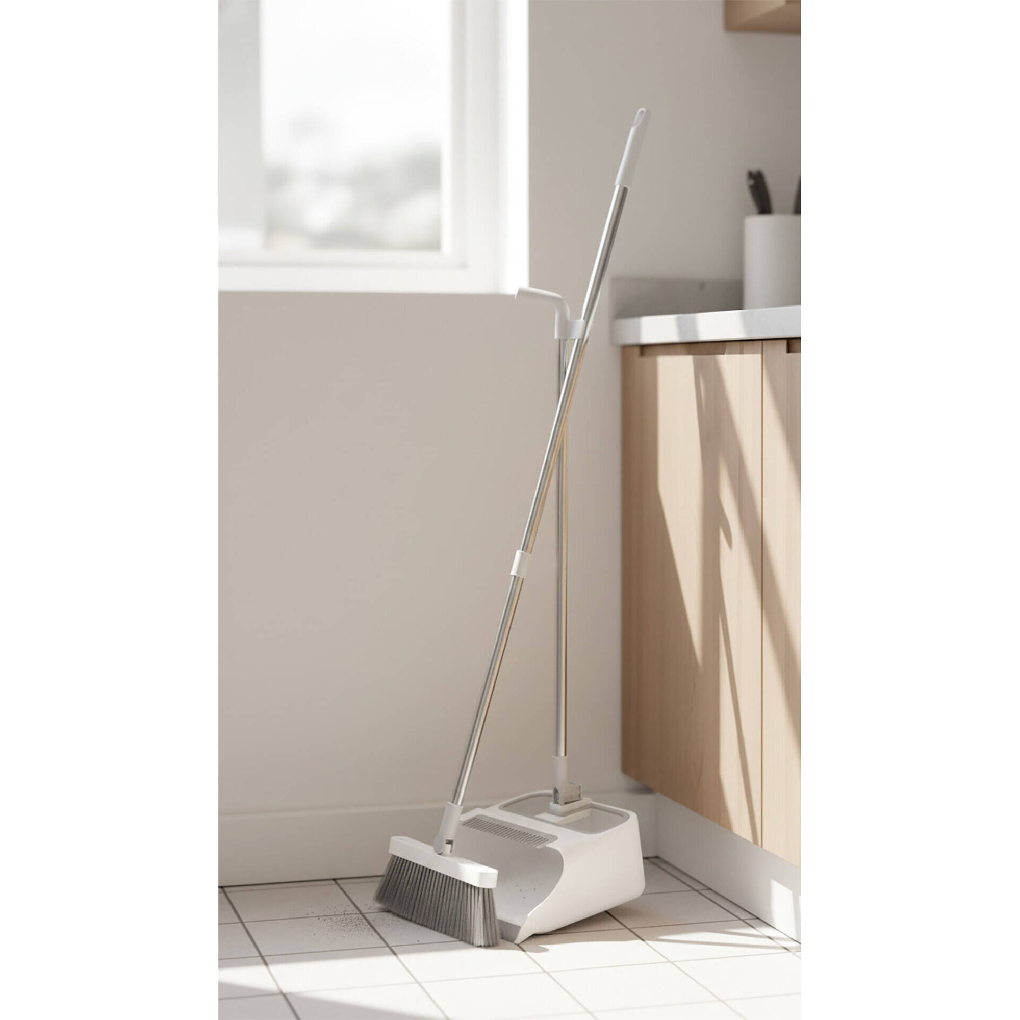 Conjunto Vassoura e P&aacute; com Cabo Dobr&aacute;vel Kasa