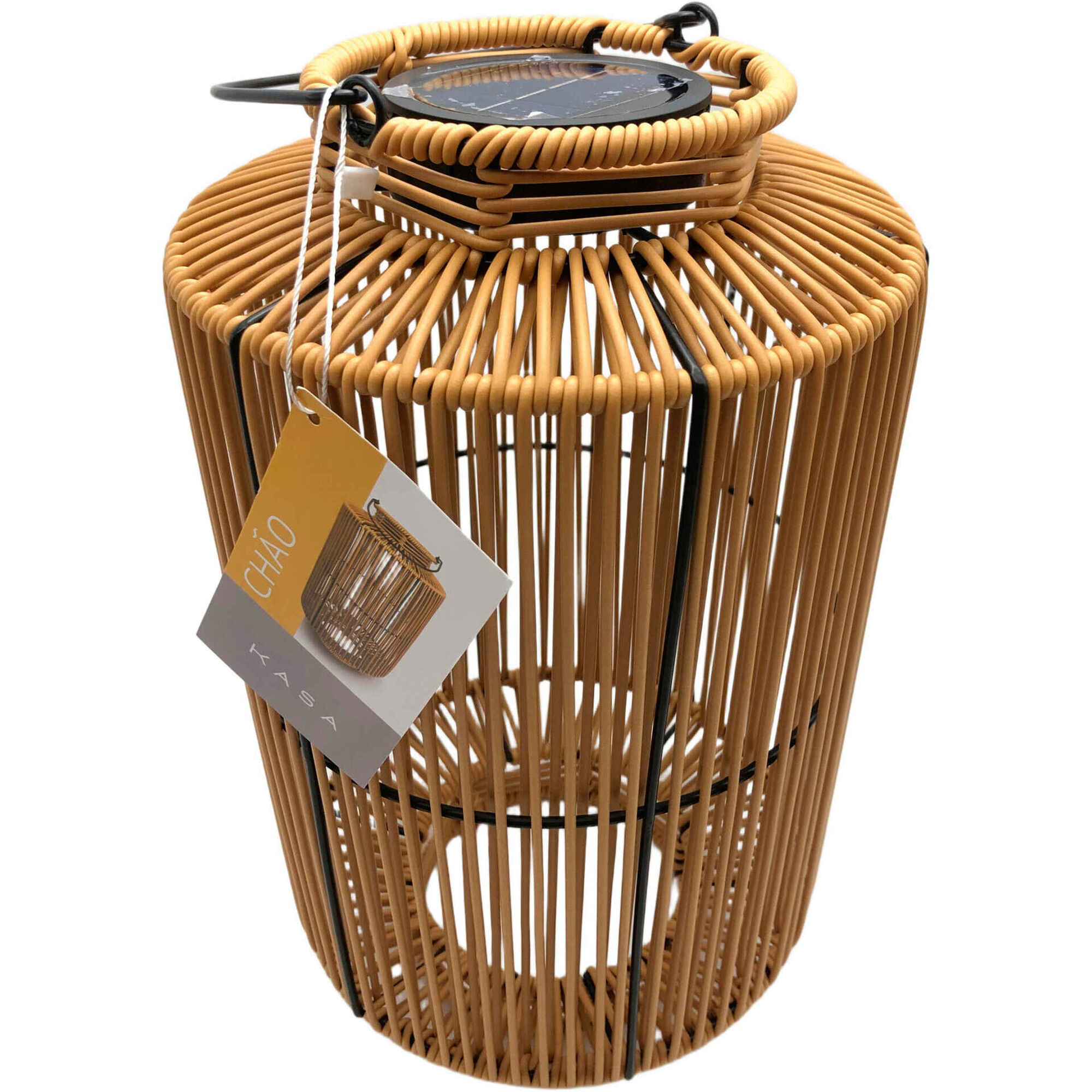 Candeeiro de Ch&atilde;o Redondo Wicker Kasa