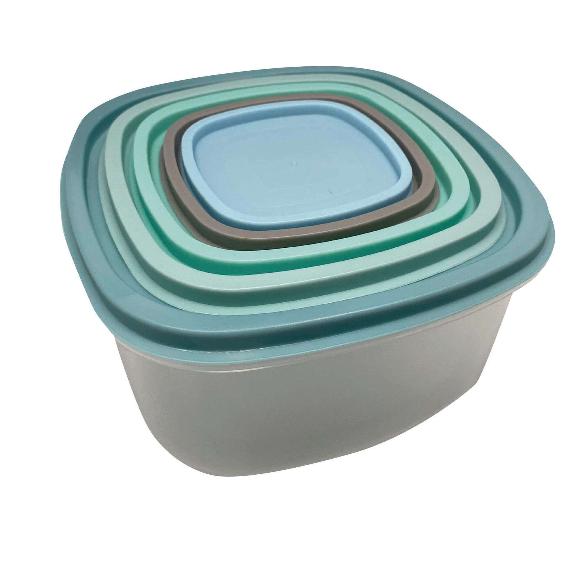 Conjunto 5 Caixas Herm&eacute;ticas Pl&aacute;sticas Rainbow