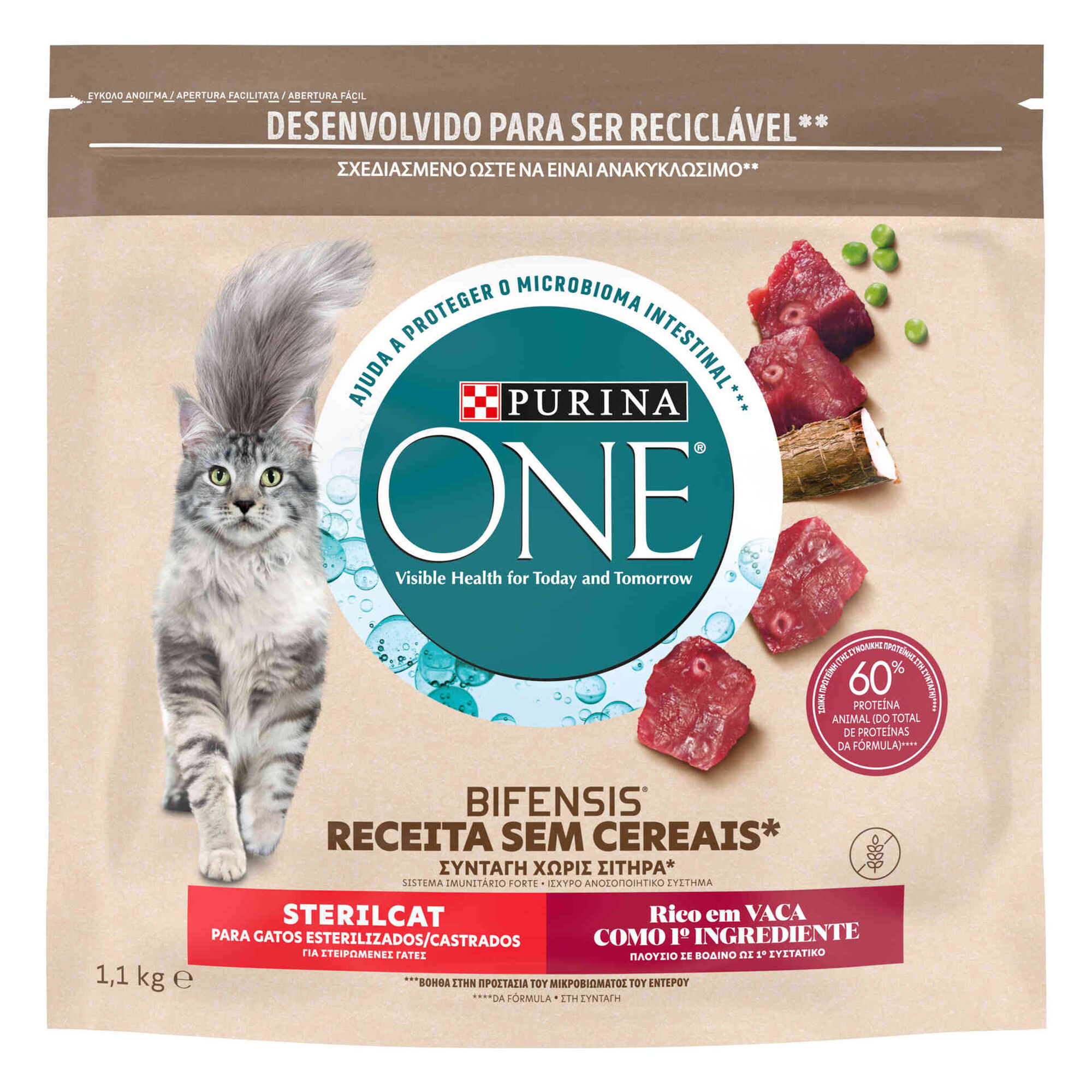 Ra&ccedil;&atilde;o para Gato Adulto Esterilizado Vaca Purina One Dual