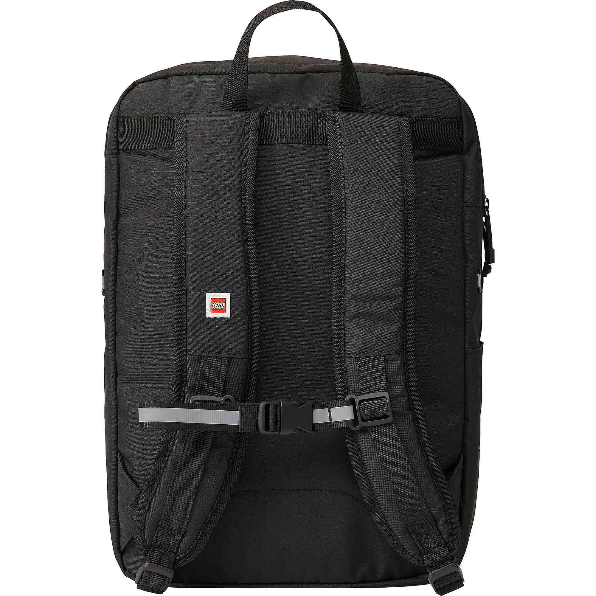 Mochila Quadrada Preta e Vermelha