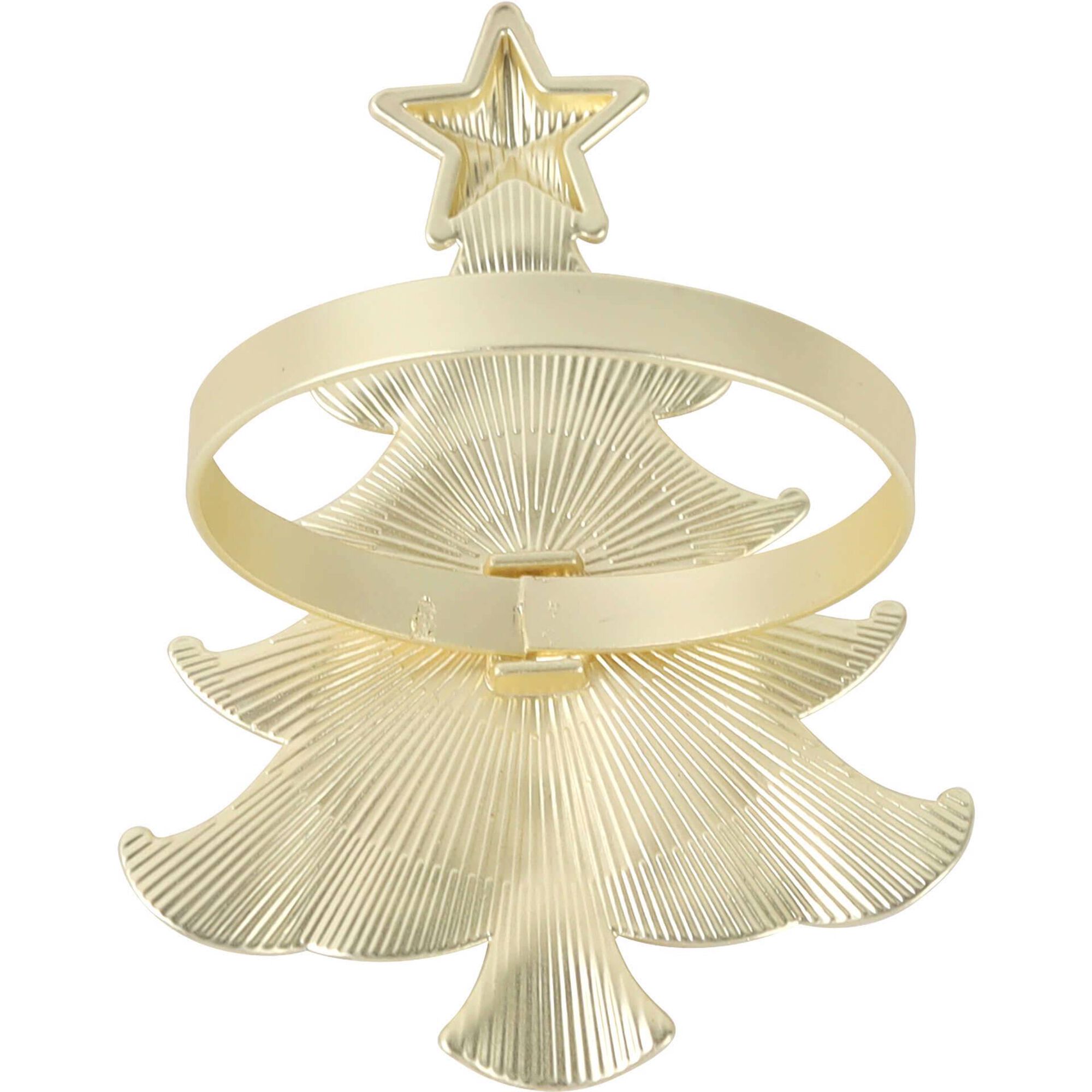 Argola Guardanapo Dourada Árvore