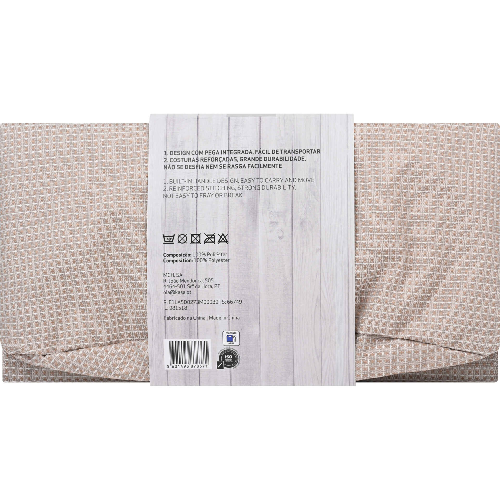 Cesto Roupa Transport&aacute;vel Tecido Cinza Kasa