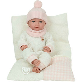 Reborn - Beb&eacute; Elegance Bege com Almofada