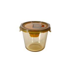 Caixa Herm&eacute;tica Vidro 700ml Ambar Kasa