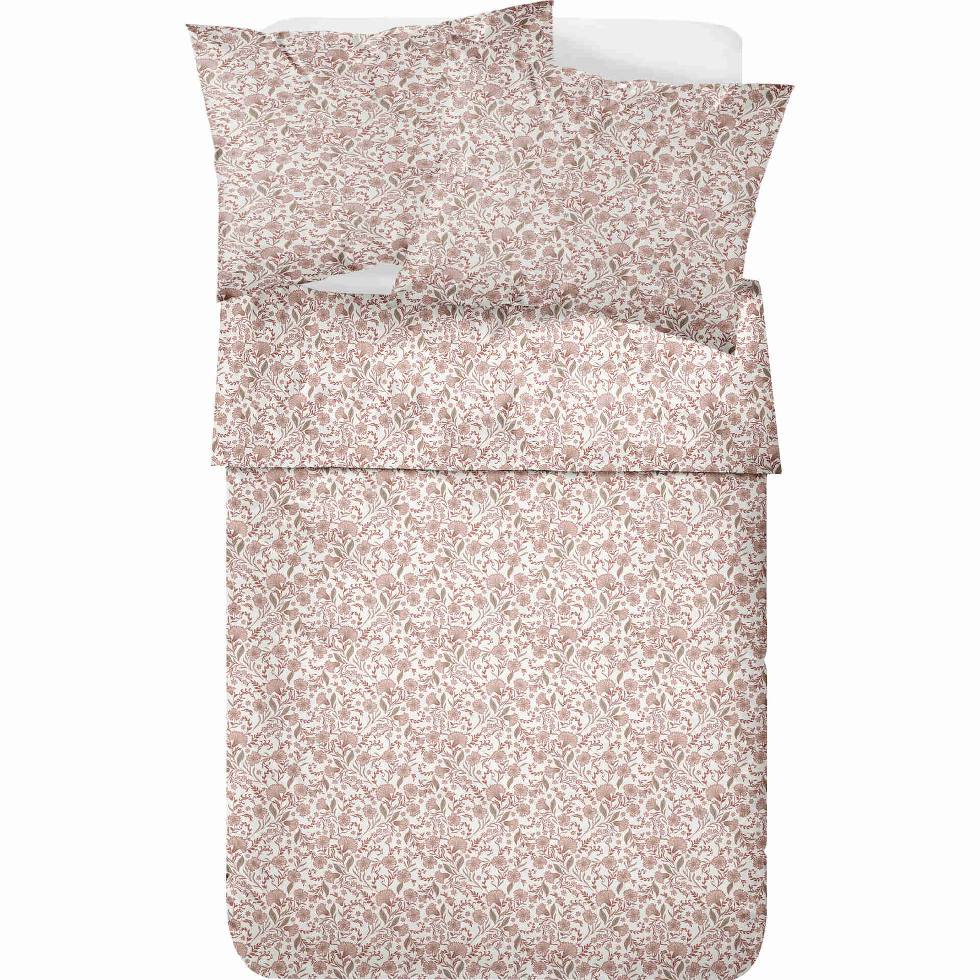 Conjunto Lençóis Algodão Índia Rosa